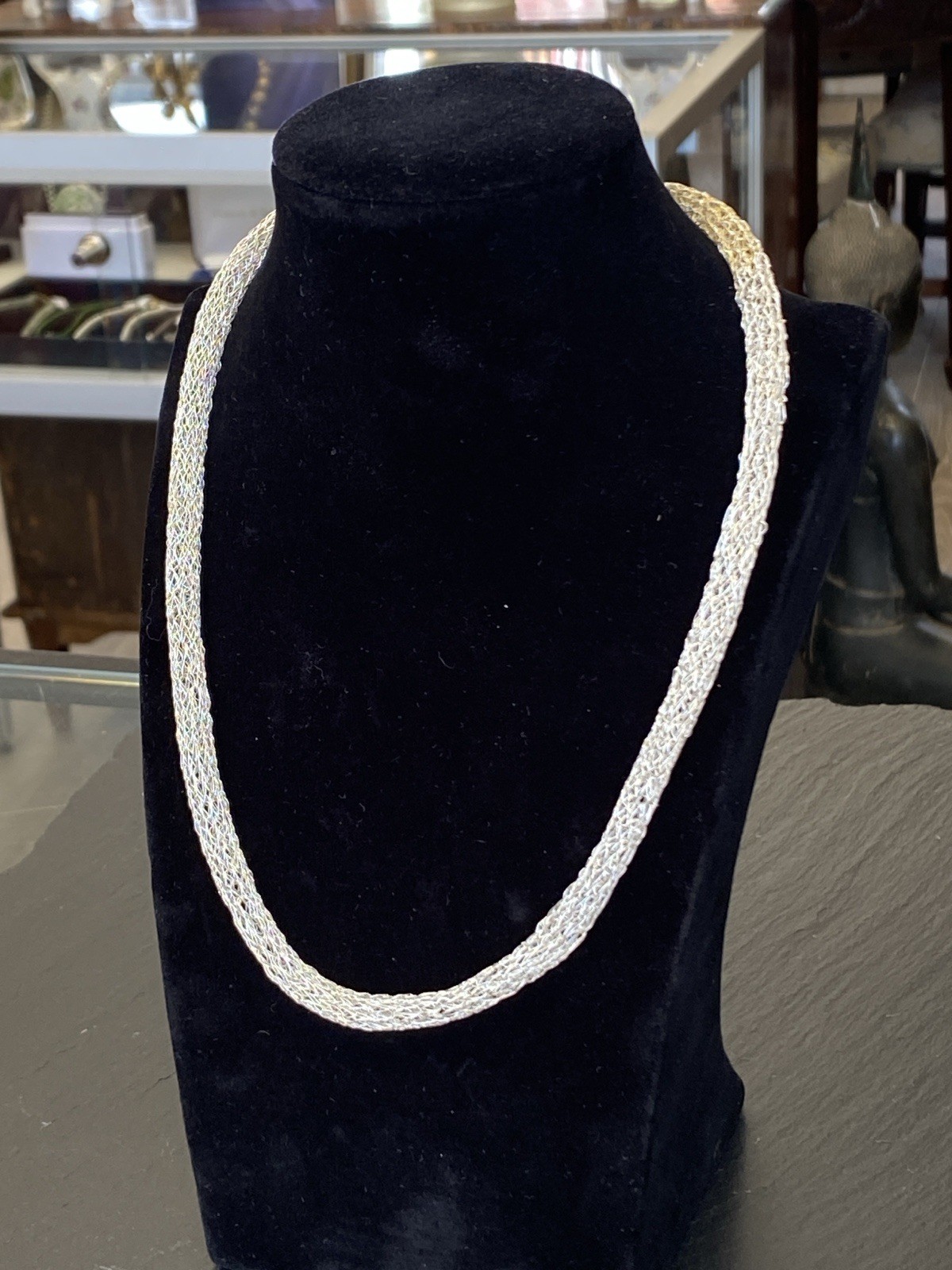 RÖHRENKETTE KETTE ROHRKETTE MODEKETTE 925 STERLING SILBER MESH OPTIK