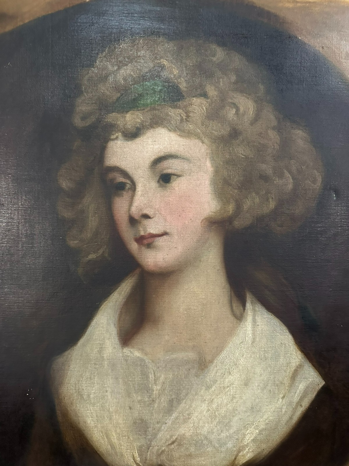 ÖLGEMÄLDE ANTIKES PORTRAIT EINER DAME UM 1910