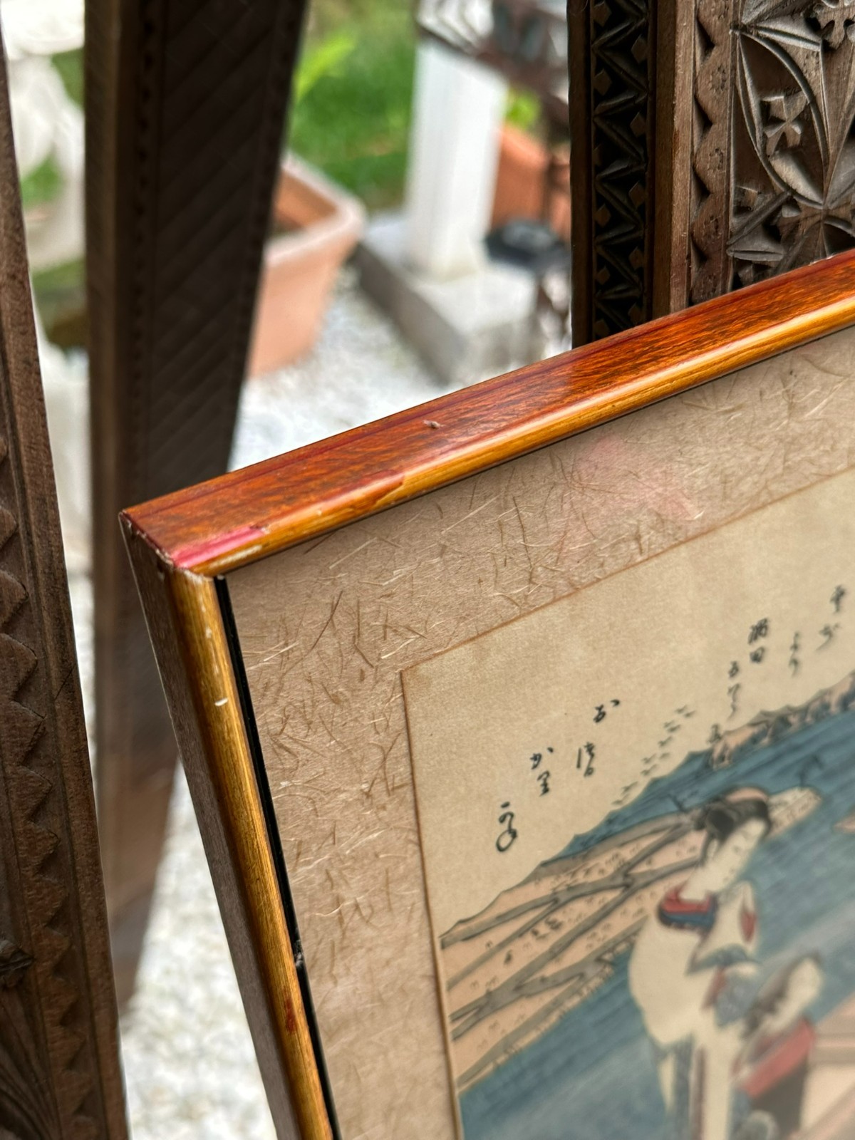 ANTIKES AQUARELL JAPAN PERSONEN IM BOOT – Bild 12