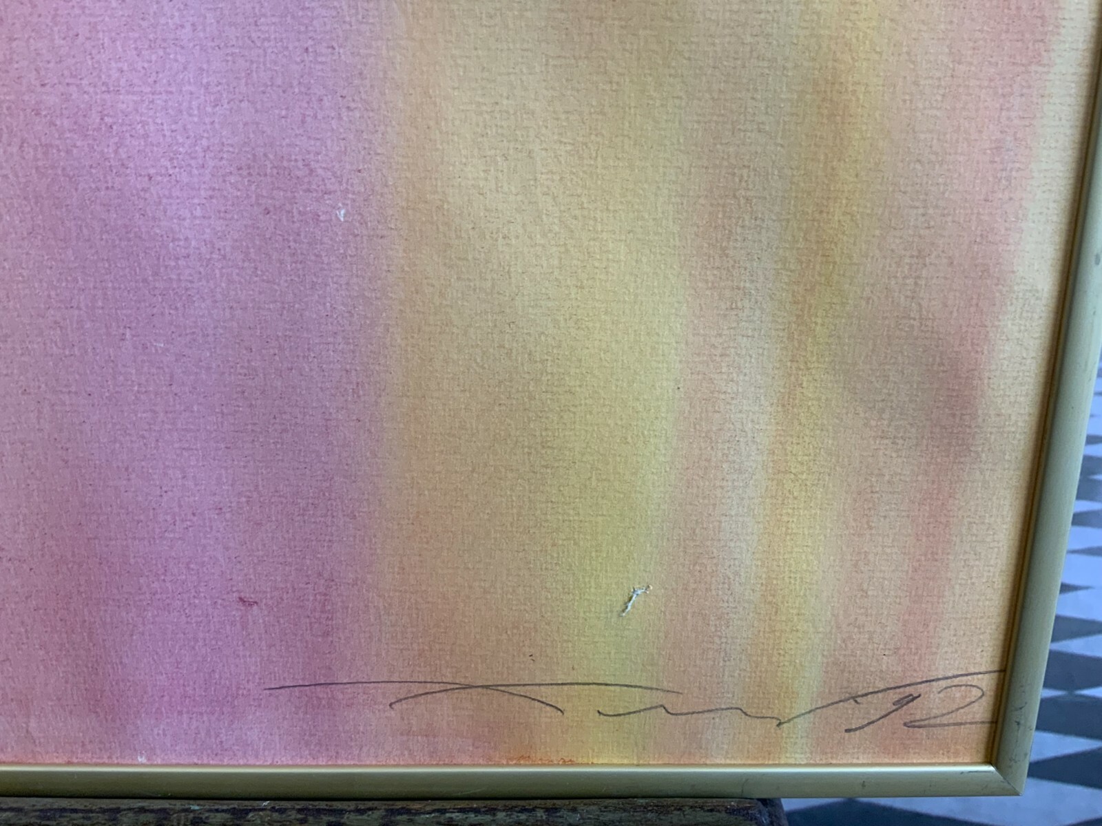 AQUARELL ABSTRAKTE KOMPOSITION GEMÄLDE GROSSFORMAT 71x101cm VON ANATOLI KMARA – Bild 12