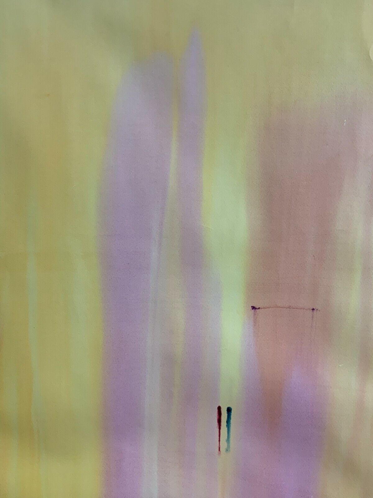 AQUARELL ABSTRAKTE KOMPOSITION GEMÄLDE GROSSFORMAT 71x101cm VON ANATOLI KMARA – Bild 3