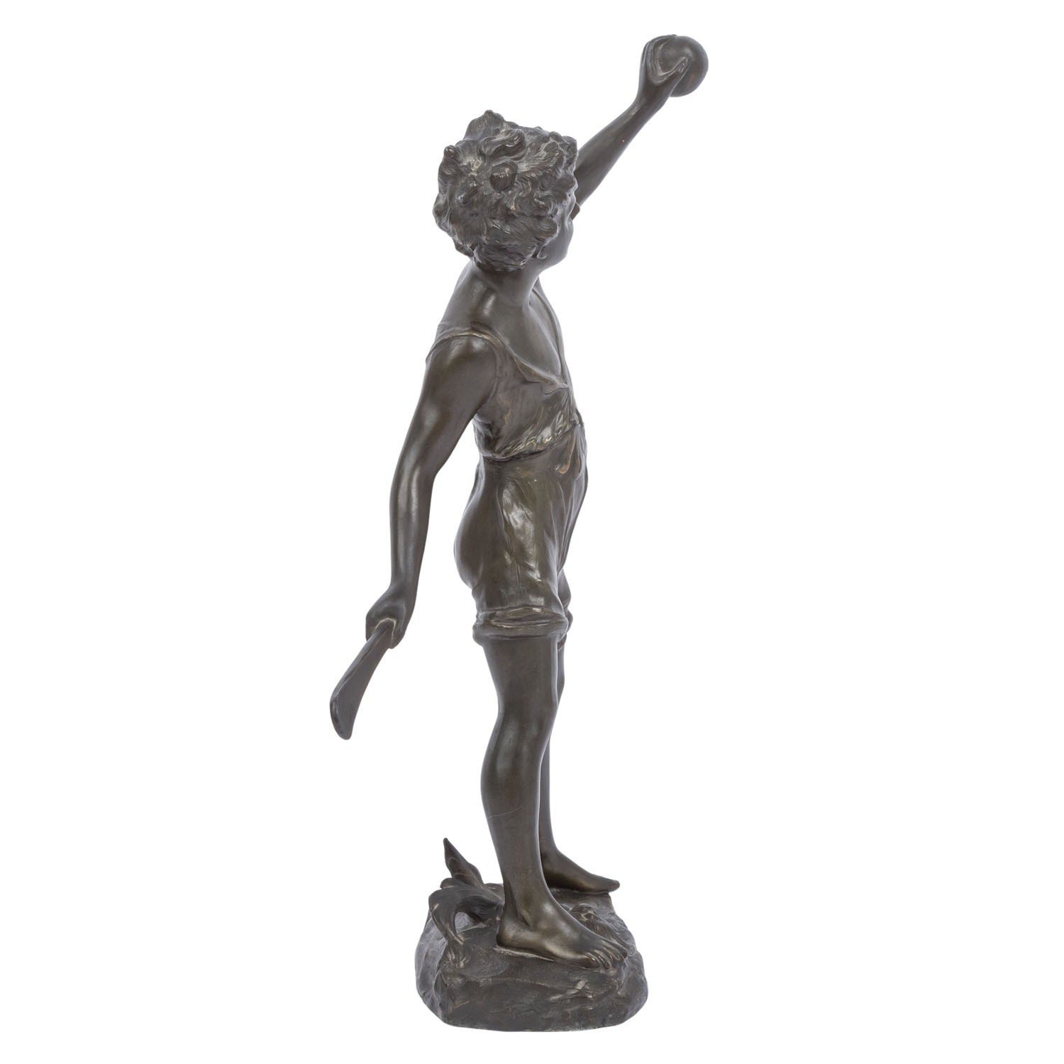 IFFLAND, FRANZ (1862-1935) CRICKET BOY BRONZE SKULPTUR – Bild 3