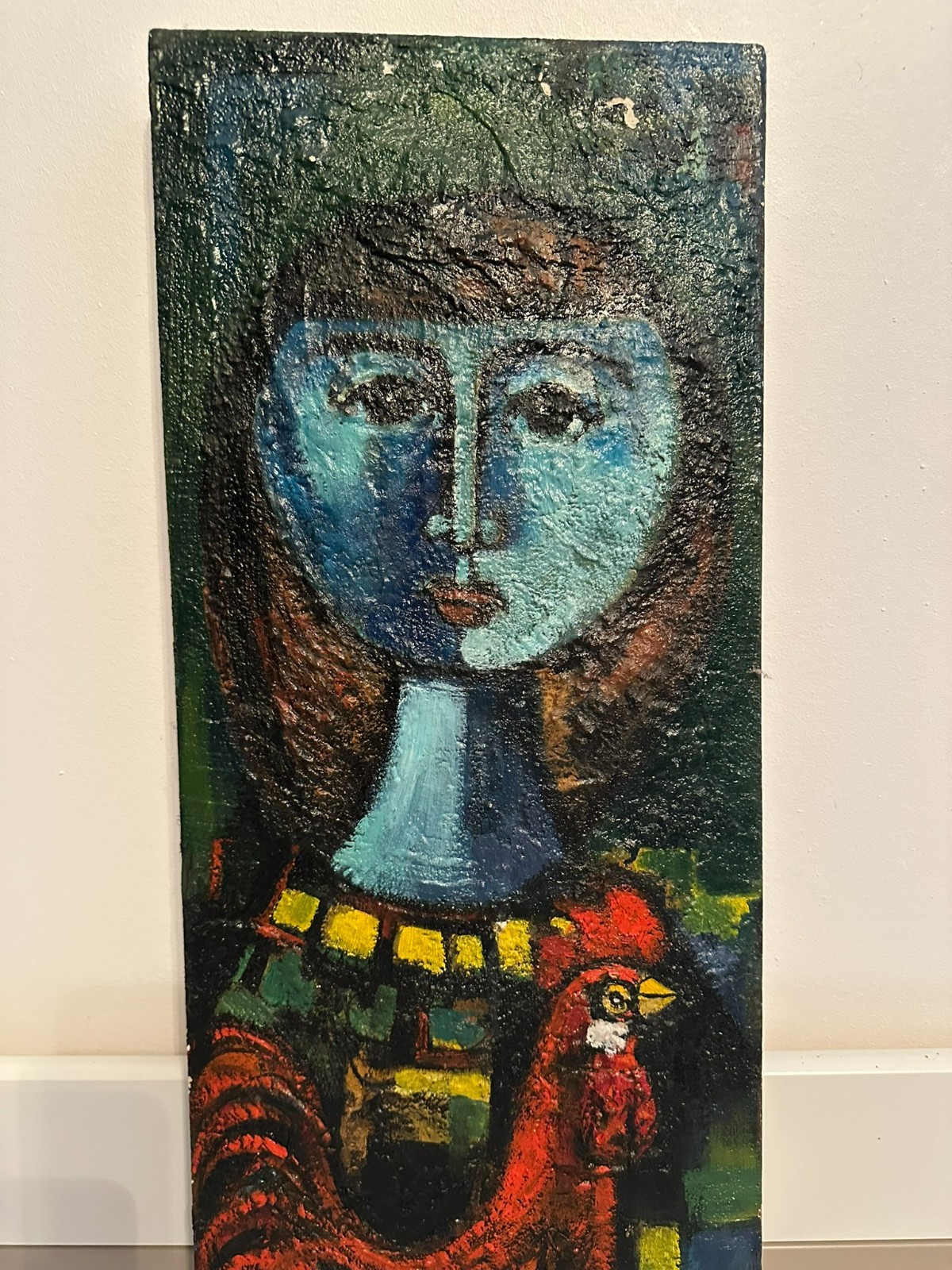 XAM Pedro QUETGLAS FERRER (1915-2001) ÖLGEMÄLDE FRAU MIT HAHN