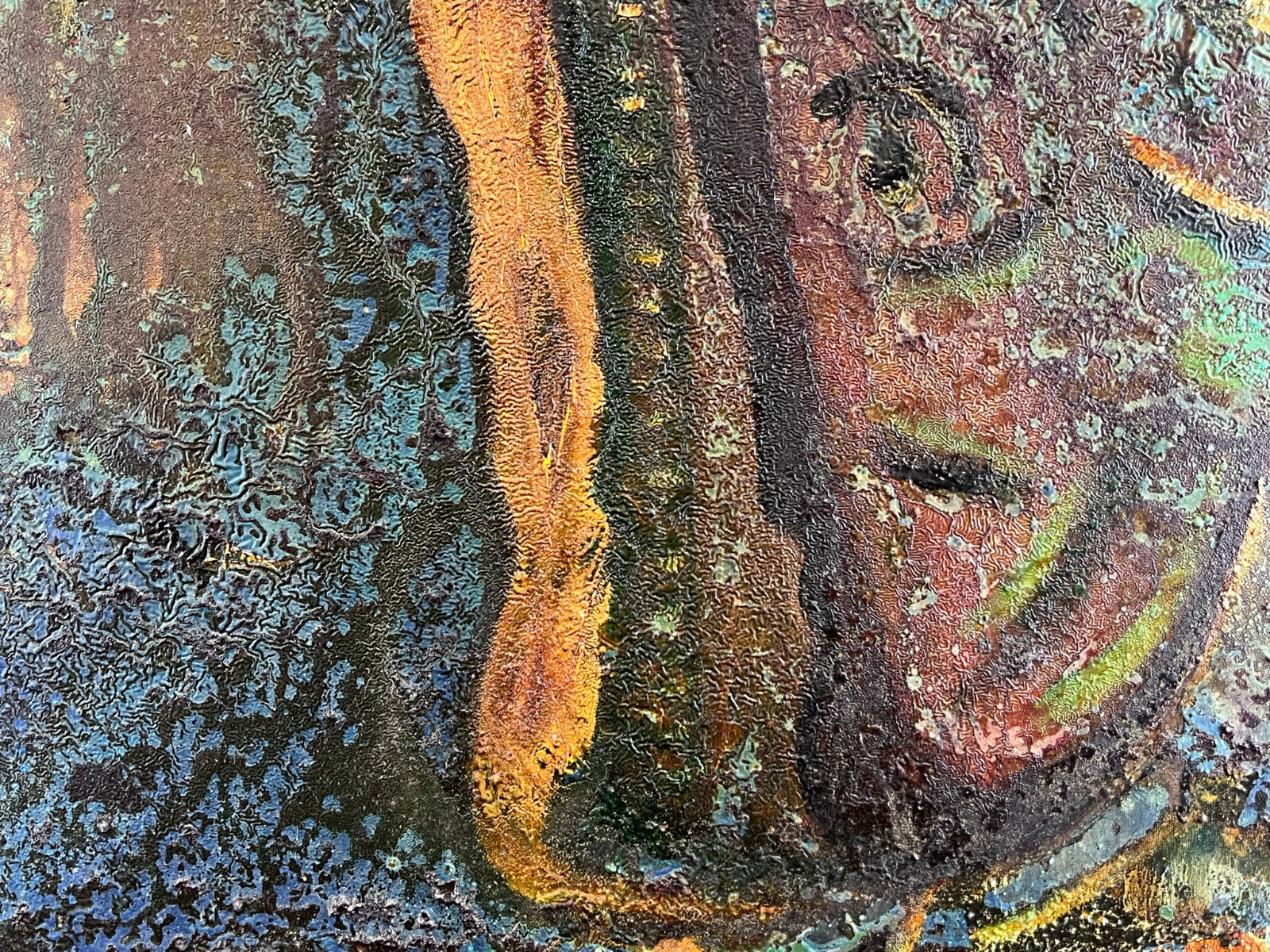 Modernes Acrylgemälde auf Leinwand, teils sehr pastös gearbeitet ABSTRAKT – Bild 3