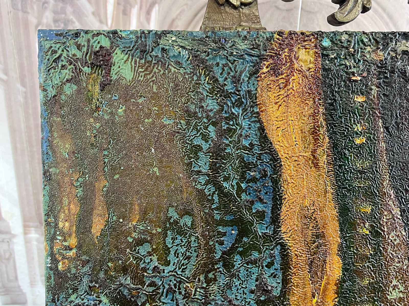 Modernes Acrylgemälde auf Leinwand, teils sehr pastös gearbeitet ABSTRAKT – Bild 4