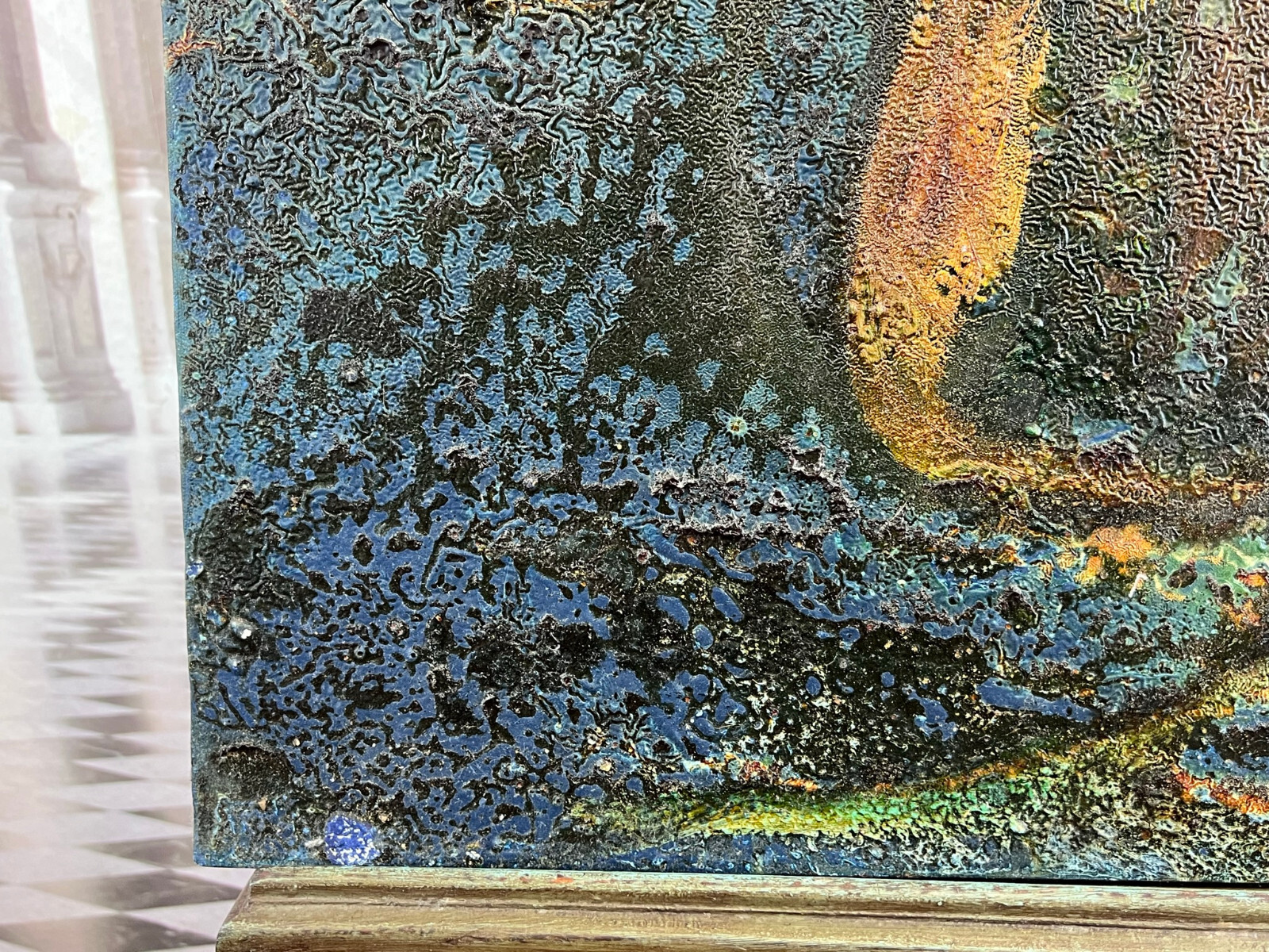 Modernes Acrylgemälde auf Leinwand, teils sehr pastös gearbeitet ABSTRAKT – Bild 5