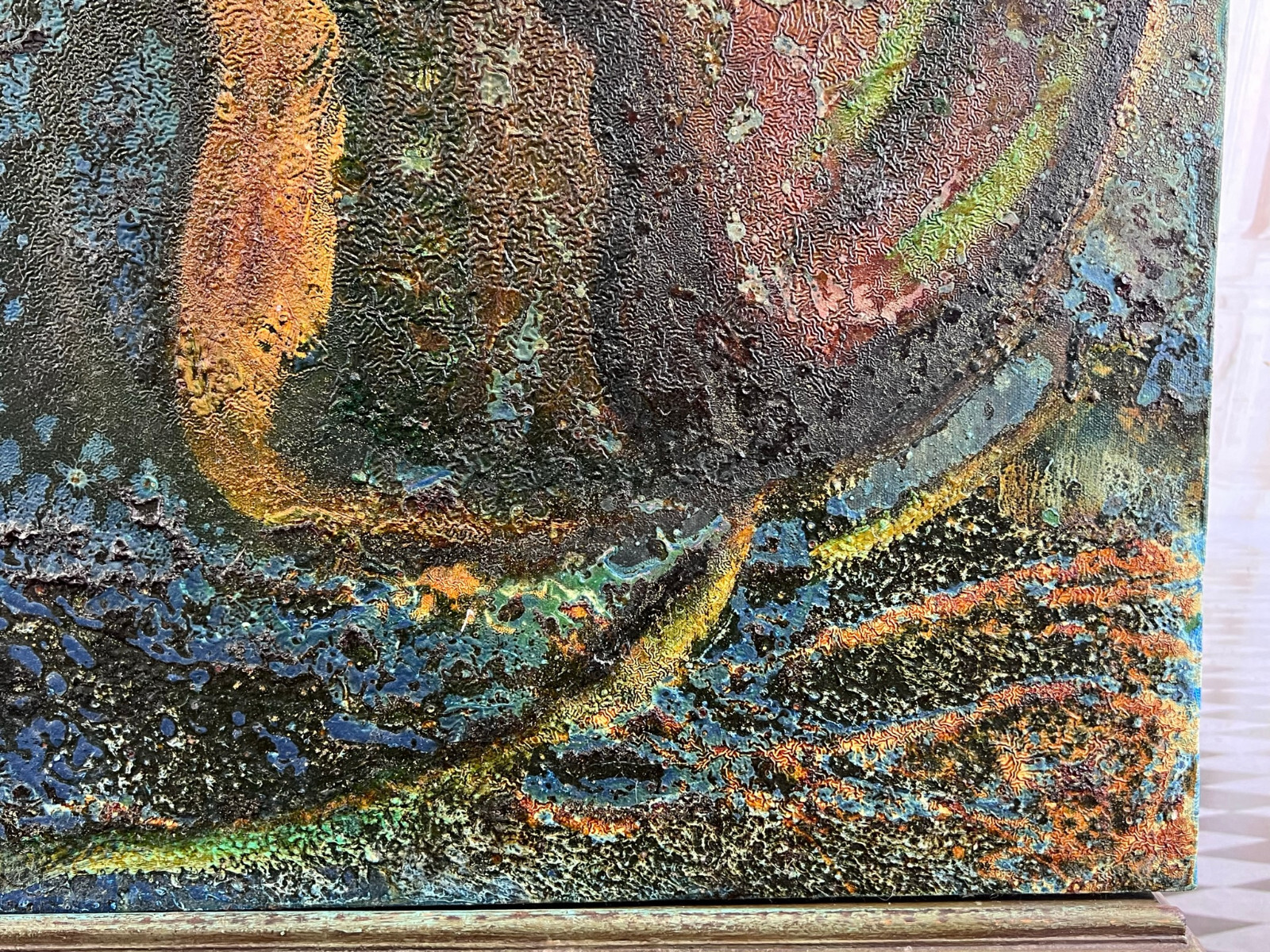 Modernes Acrylgemälde auf Leinwand, teils sehr pastös gearbeitet ABSTRAKT – Bild 6