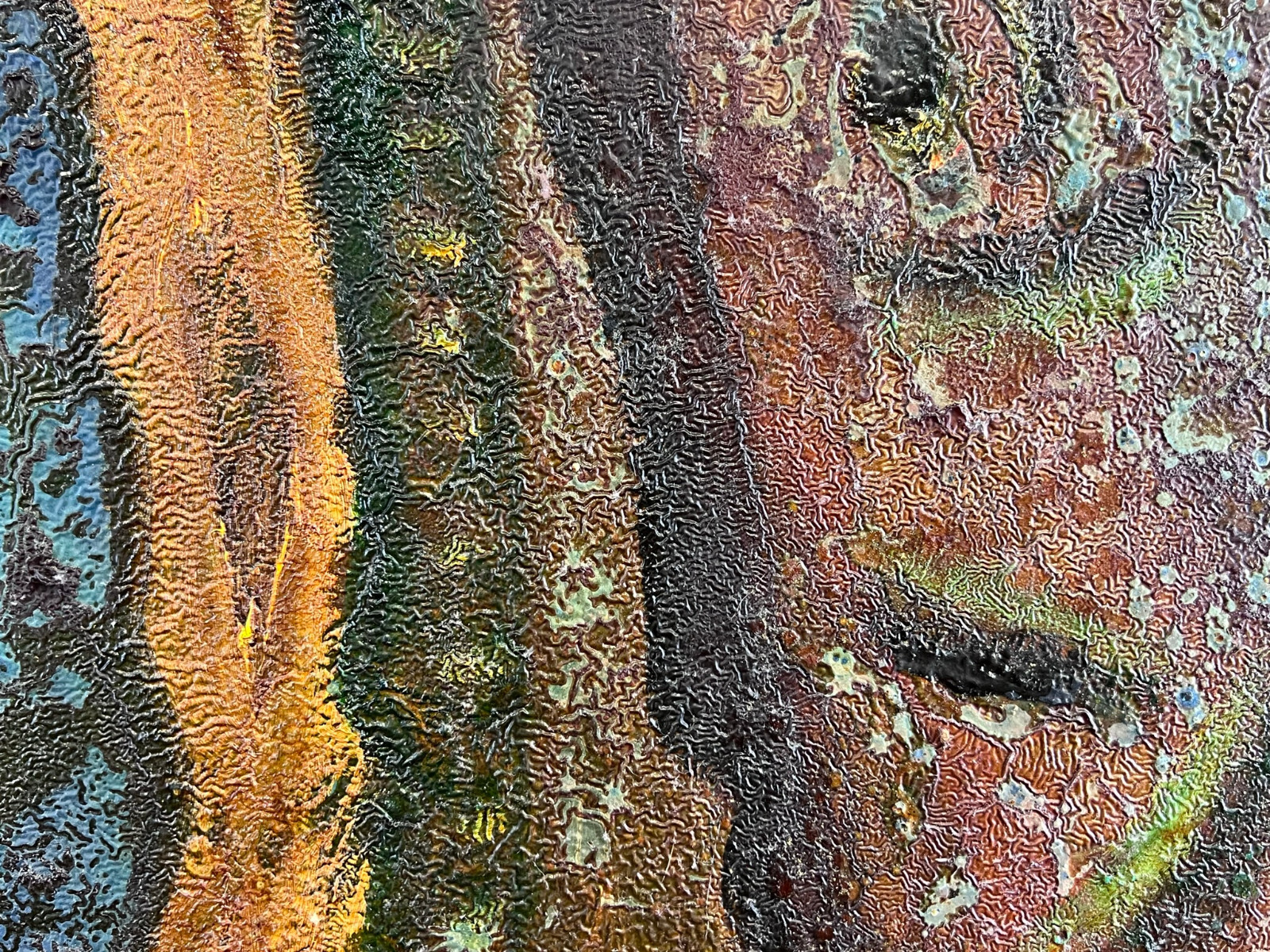 Modernes Acrylgemälde auf Leinwand, teils sehr pastös gearbeitet ABSTRAKT – Bild 8