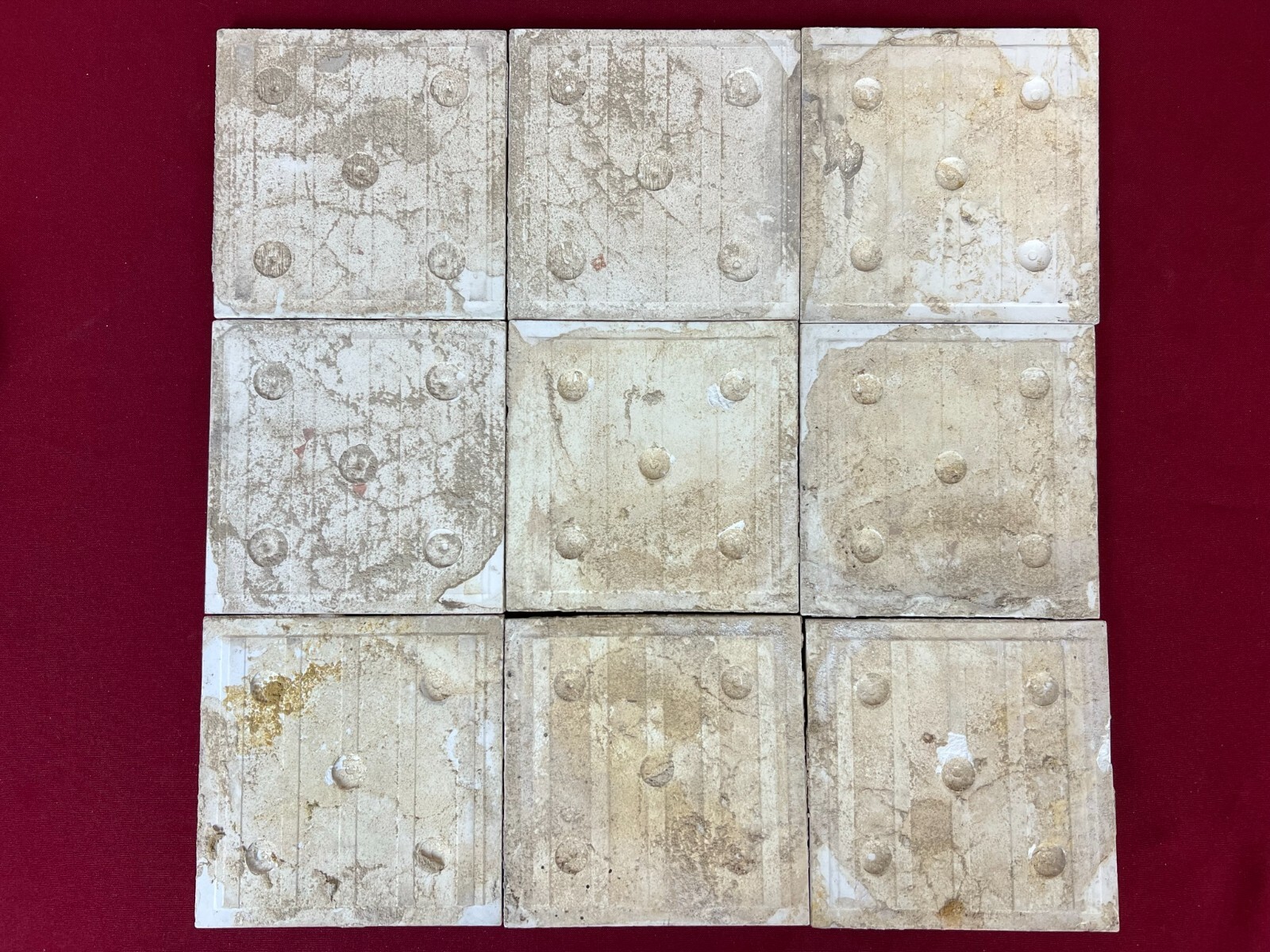 ANTIKE JUGENDSTIL FLIESEN 9 STÜCK SET KACHELN UM 1910 15x15cm AUS KERAMIK – Bild 14