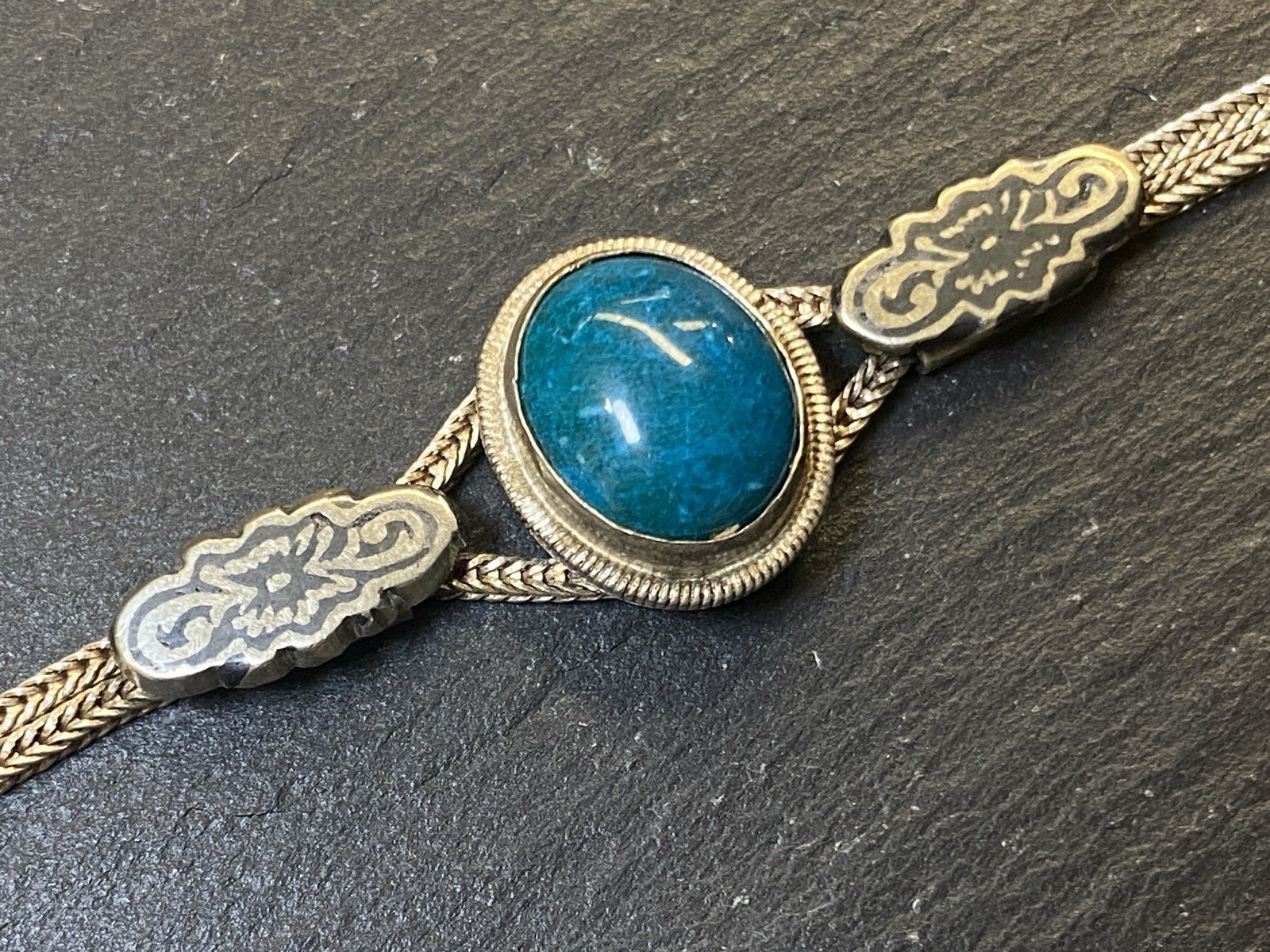 ARMBAND AUS 800 SILBER MIT MALACHIT CABOCHON UND EMAILLE – Bild 12