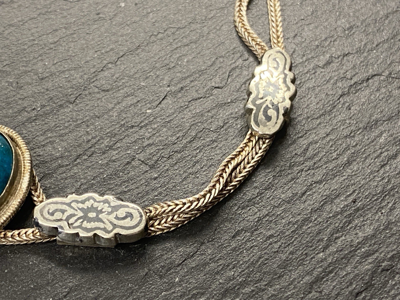 ARMBAND AUS 800 SILBER MIT MALACHIT CABOCHON UND EMAILLE – Bild 10