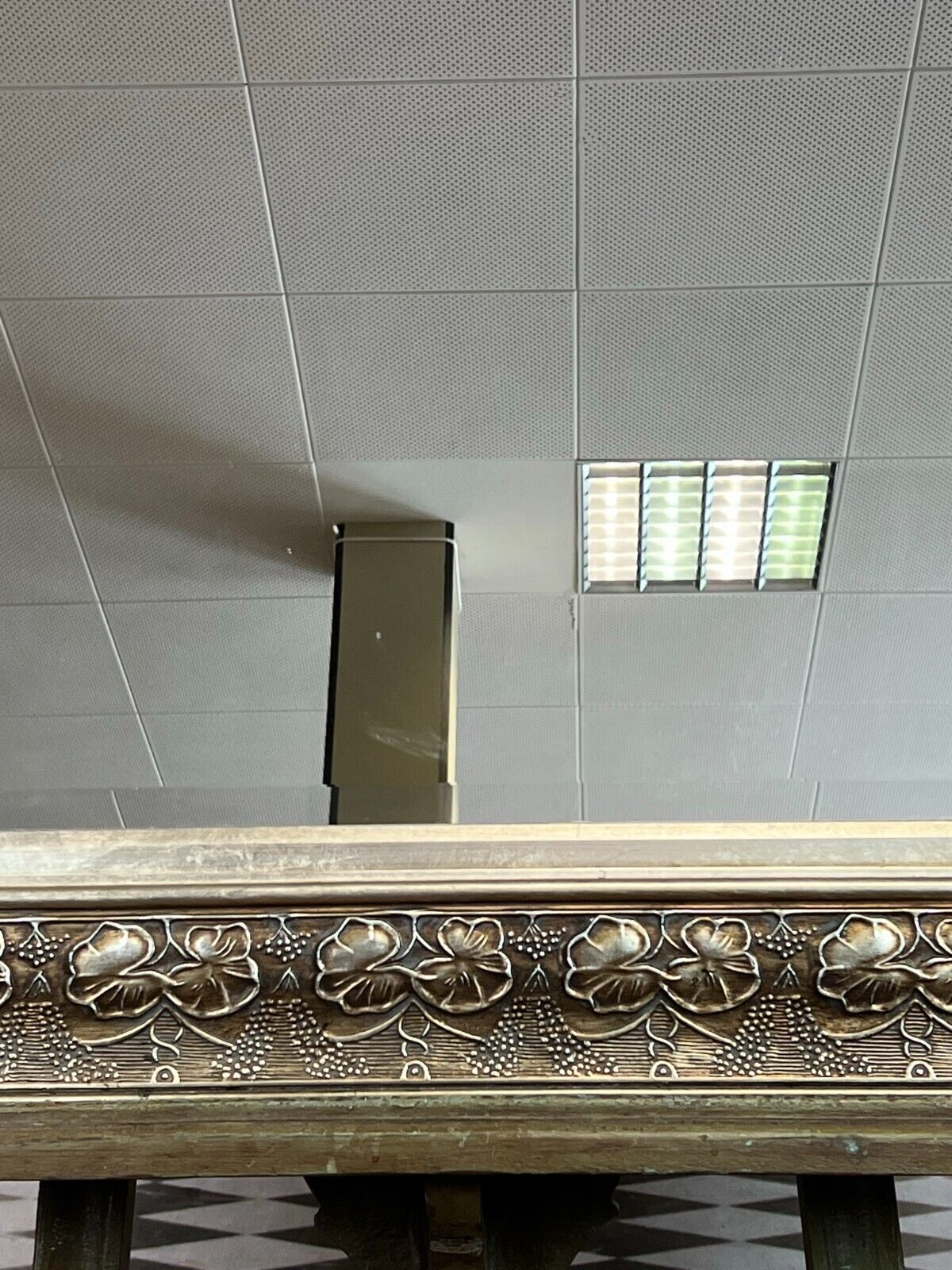 GROSSER WANDSPIEGEL SPIEGEL SILBER JUGENDSTIL STIL RAHMEN FACETTIERTES GLAS – Bild 8