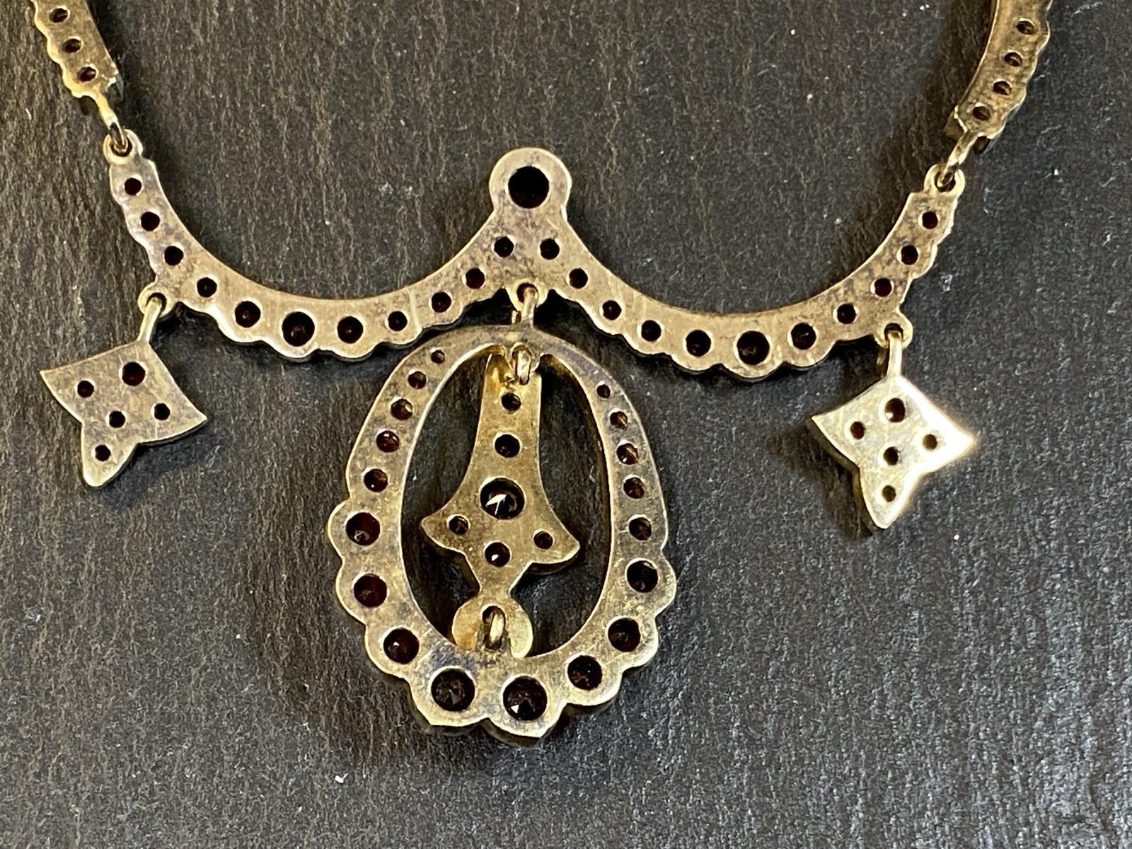 TRACHTENKETTE HALSKETTE KETTE 1910 GRANAT 900 SILBER – Bild 13