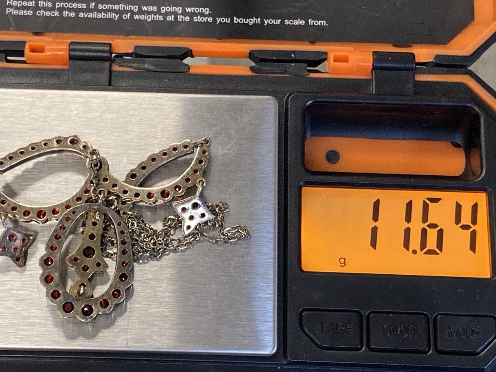 TRACHTENKETTE HALSKETTE KETTE 1910 GRANAT 900 SILBER – Bild 15