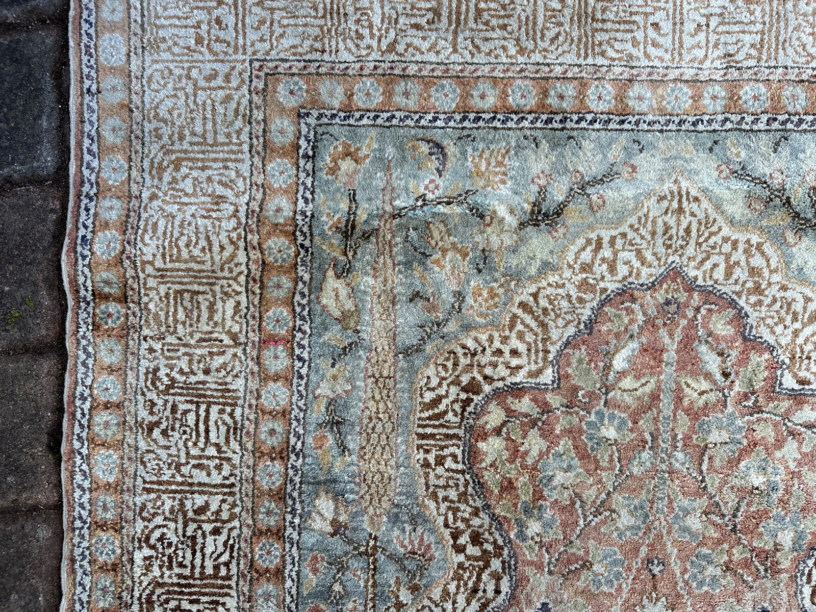 ALTER TÜRKISCHER KAISERY GEBETSTEPPICH TEPPICH WOLLE 209x123cm – Bild 11