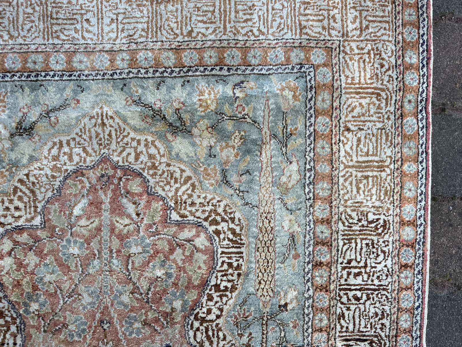 ALTER TÜRKISCHER KAISERY GEBETSTEPPICH TEPPICH WOLLE 209x123cm – Bild 12