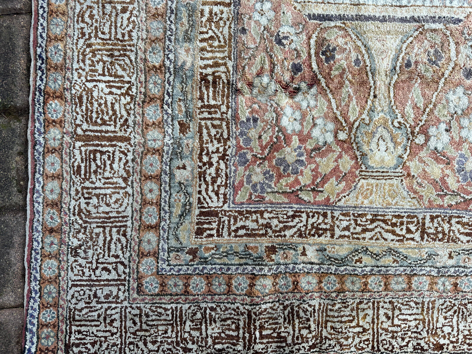 ALTER TÜRKISCHER KAISERY GEBETSTEPPICH TEPPICH WOLLE 209x123cm – Bild 5