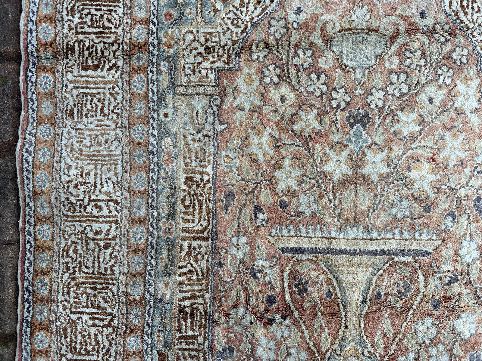 ALTER TÜRKISCHER KAISERY GEBETSTEPPICH TEPPICH WOLLE 209x123cm – Bild 7