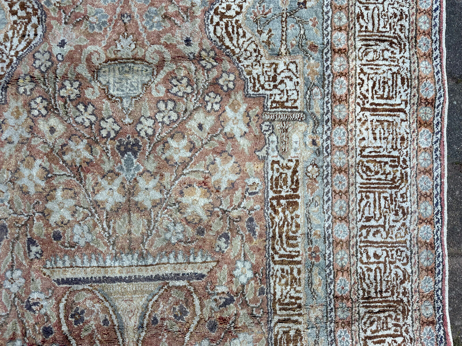 ALTER TÜRKISCHER KAISERY GEBETSTEPPICH TEPPICH WOLLE 209x123cm – Bild 8