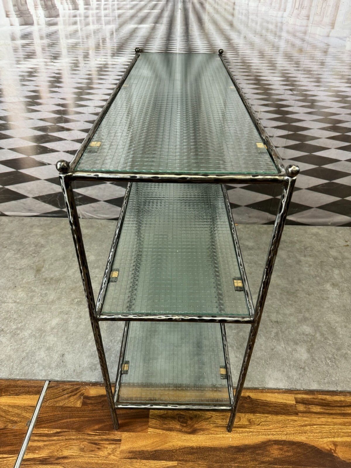 NEUZEITIGES REGAL METALL UND GLAS HANDGEFERTIGT – Bild 11