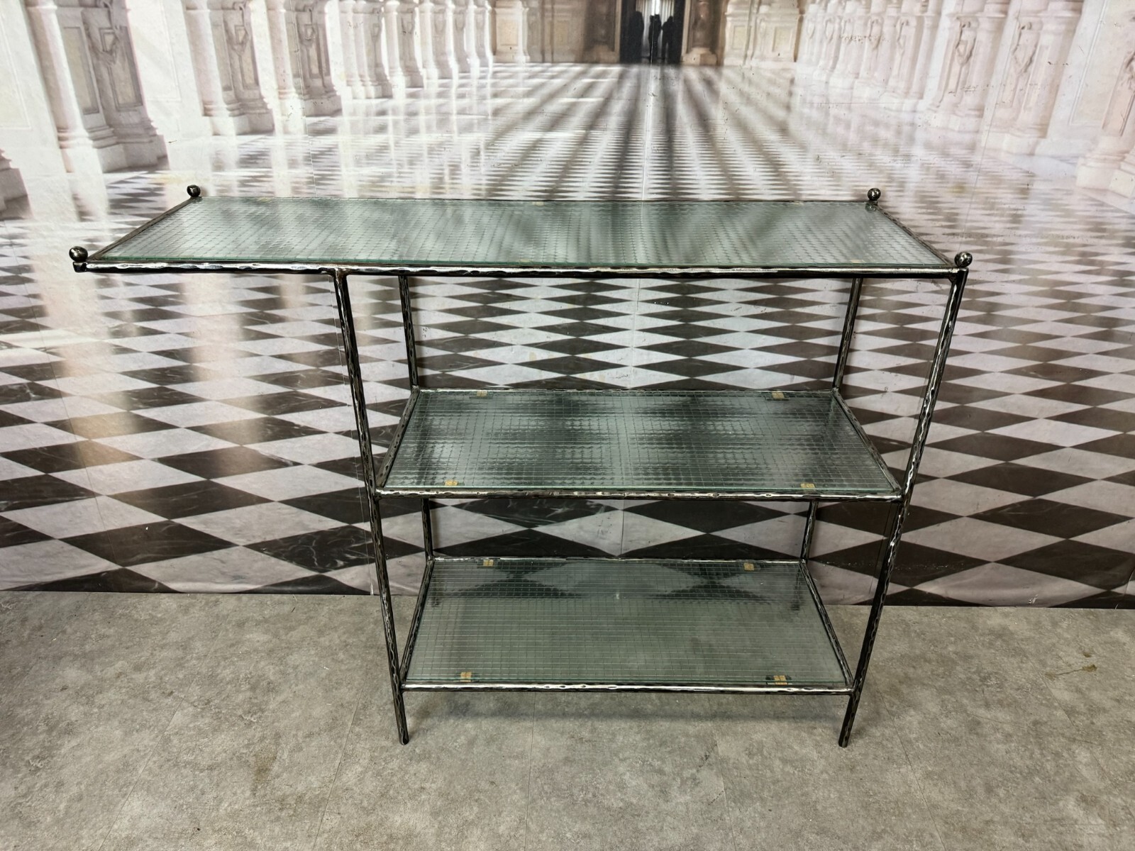 NEUZEITIGES REGAL METALL UND GLAS HANDGEFERTIGT – Bild 12