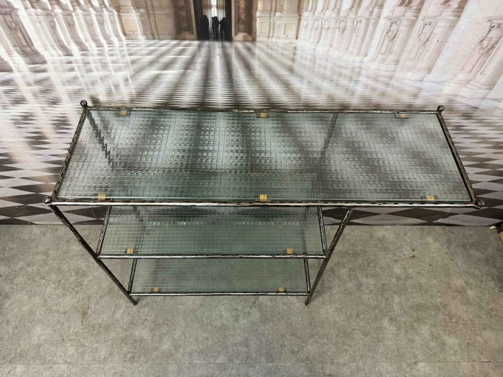 NEUZEITIGES REGAL METALL UND GLAS HANDGEFERTIGT – Bild 3