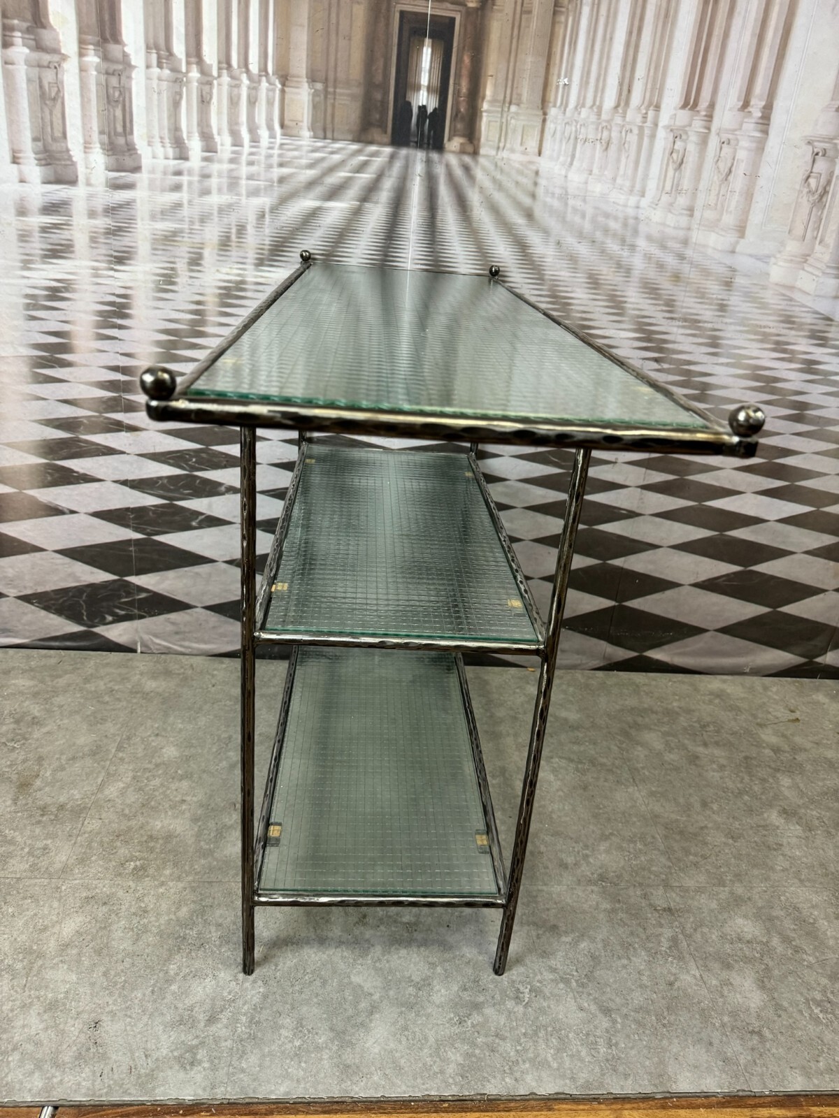 NEUZEITIGES REGAL METALL UND GLAS HANDGEFERTIGT – Bild 10