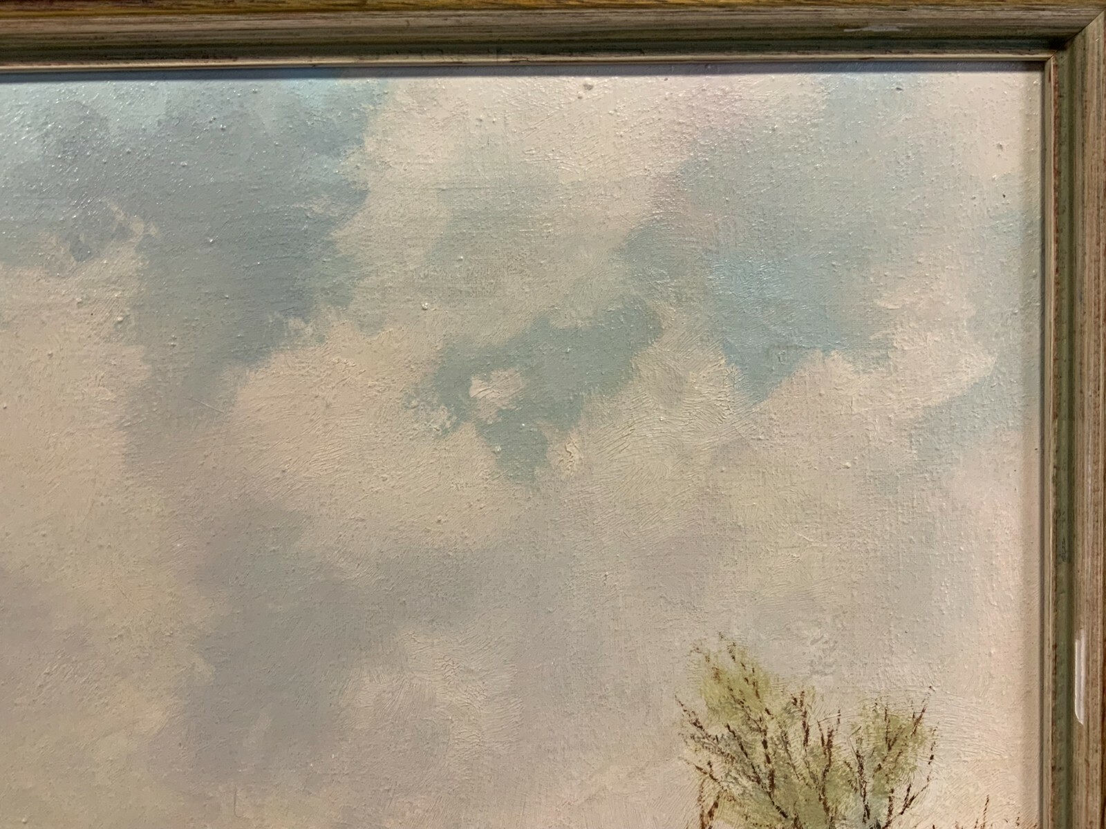 ÖLGEMÄLDE WEIHER LANDSCHAFT ÖL AUF LEINWAND SEHR FILIGRAN MIT RAHMEN 47x37cm – Bild 10