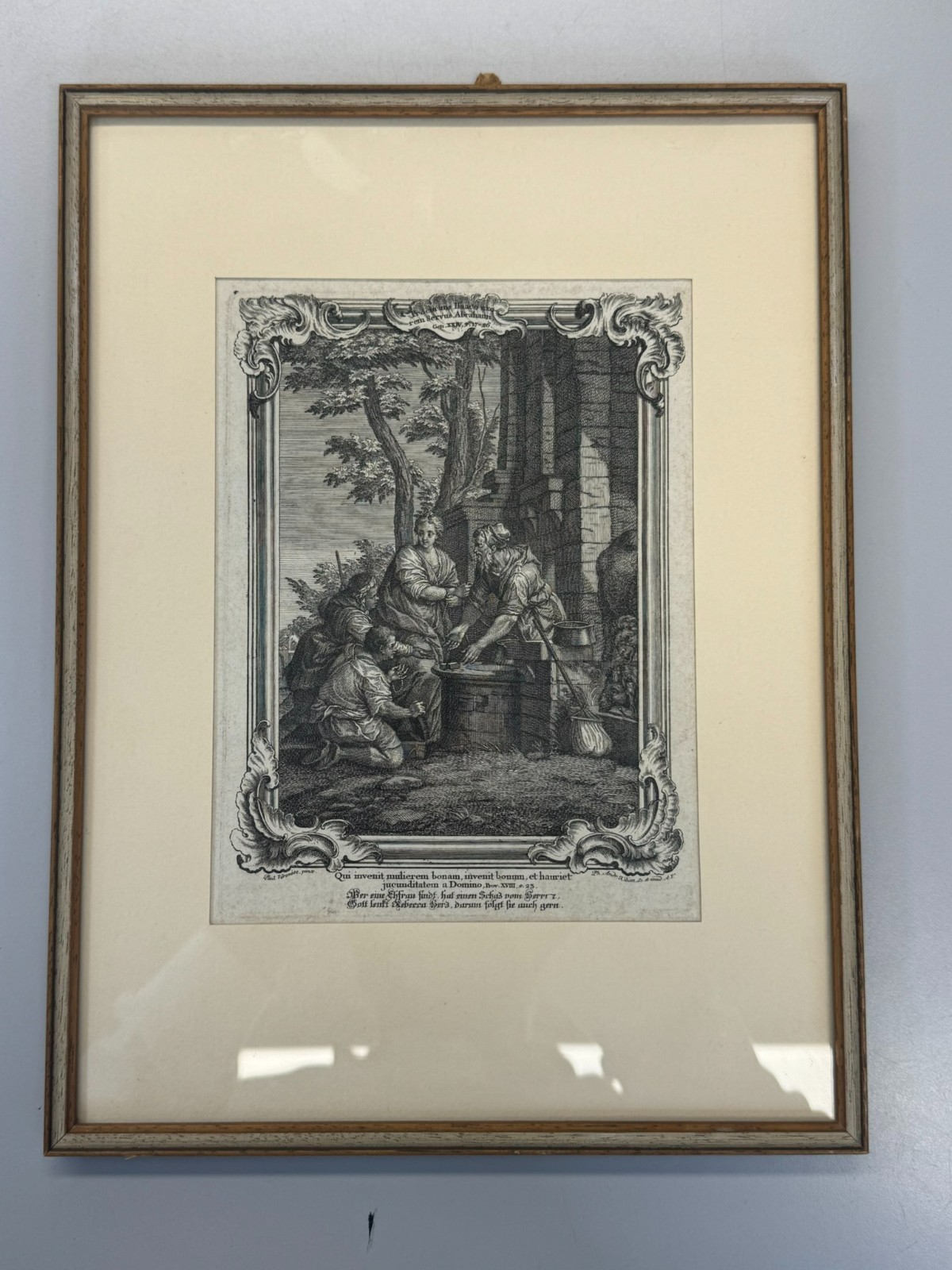 Philip Andreas KILIAN (1714-1759) KUPFERSTICH REBEKKA AM BRUNNEN