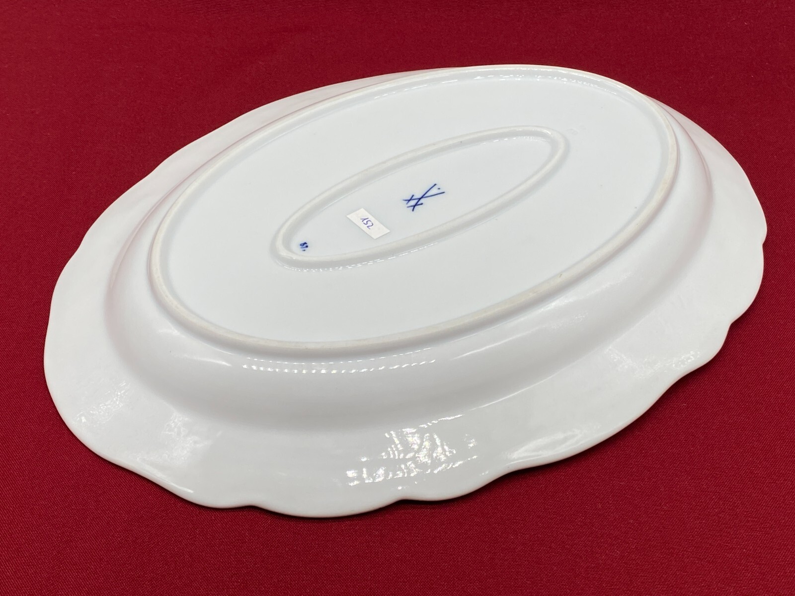 MEISSEN PORZELLAN GROSSE SCHALE TABLETT  34cm WEINLAUB ERSTE WAHL ANTIK – Bild 16