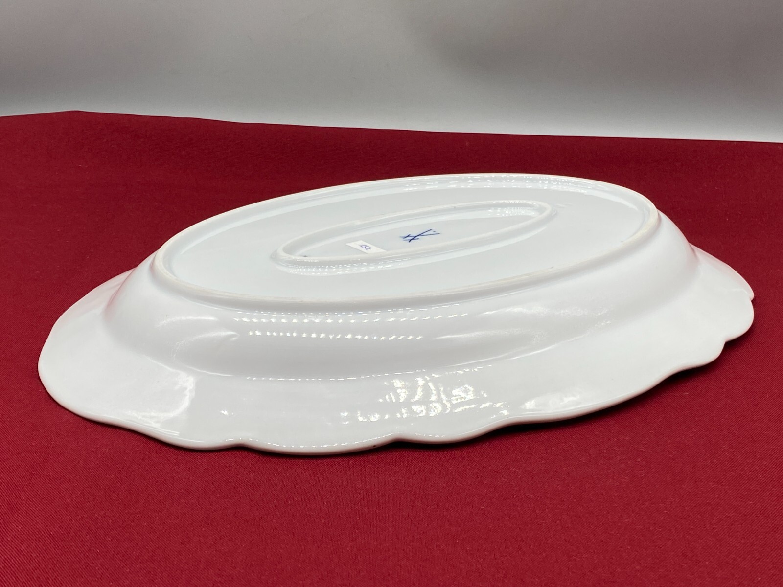 MEISSEN PORZELLAN GROSSE SCHALE TABLETT  34cm WEINLAUB ERSTE WAHL ANTIK – Bild 17