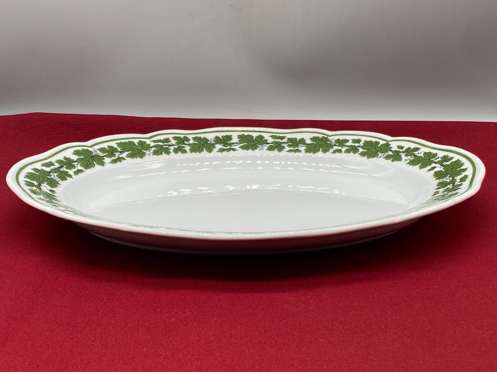 MEISSEN PORZELLAN GROSSE SCHALE TABLETT  34cm WEINLAUB ERSTE WAHL ANTIK – Bild 3
