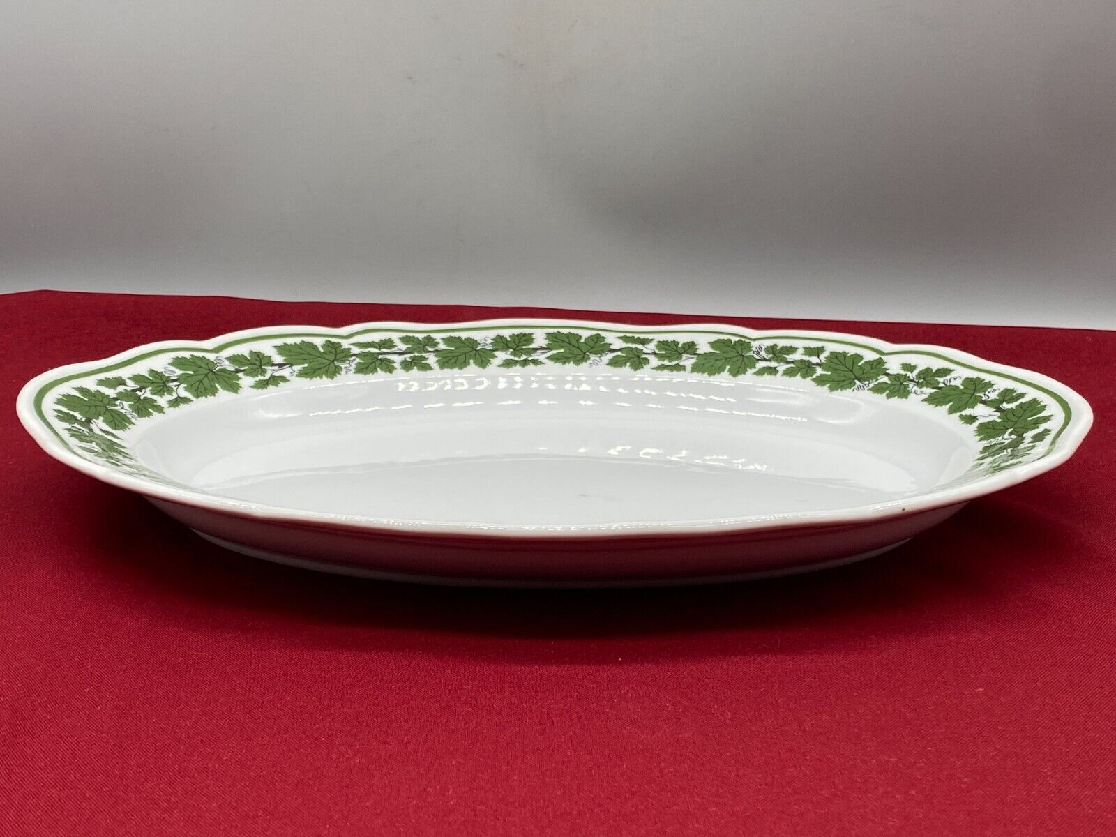 MEISSEN PORZELLAN GROSSE SCHALE TABLETT  34cm WEINLAUB ERSTE WAHL ANTIK – Bild 5