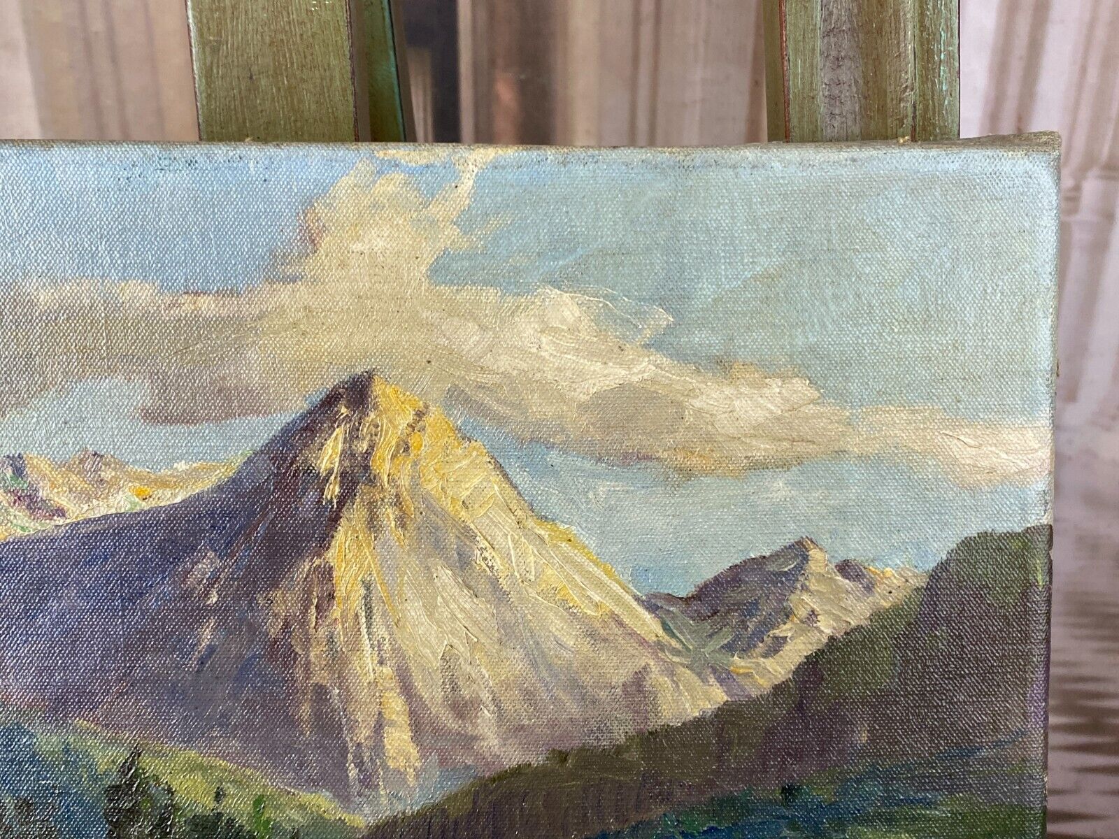 ÖLGEMÄLDE LANDSCHAFT SEE VOR GEBIRGE GEMÄLDE SIGNIERT W. RÖSCH – Bild 12