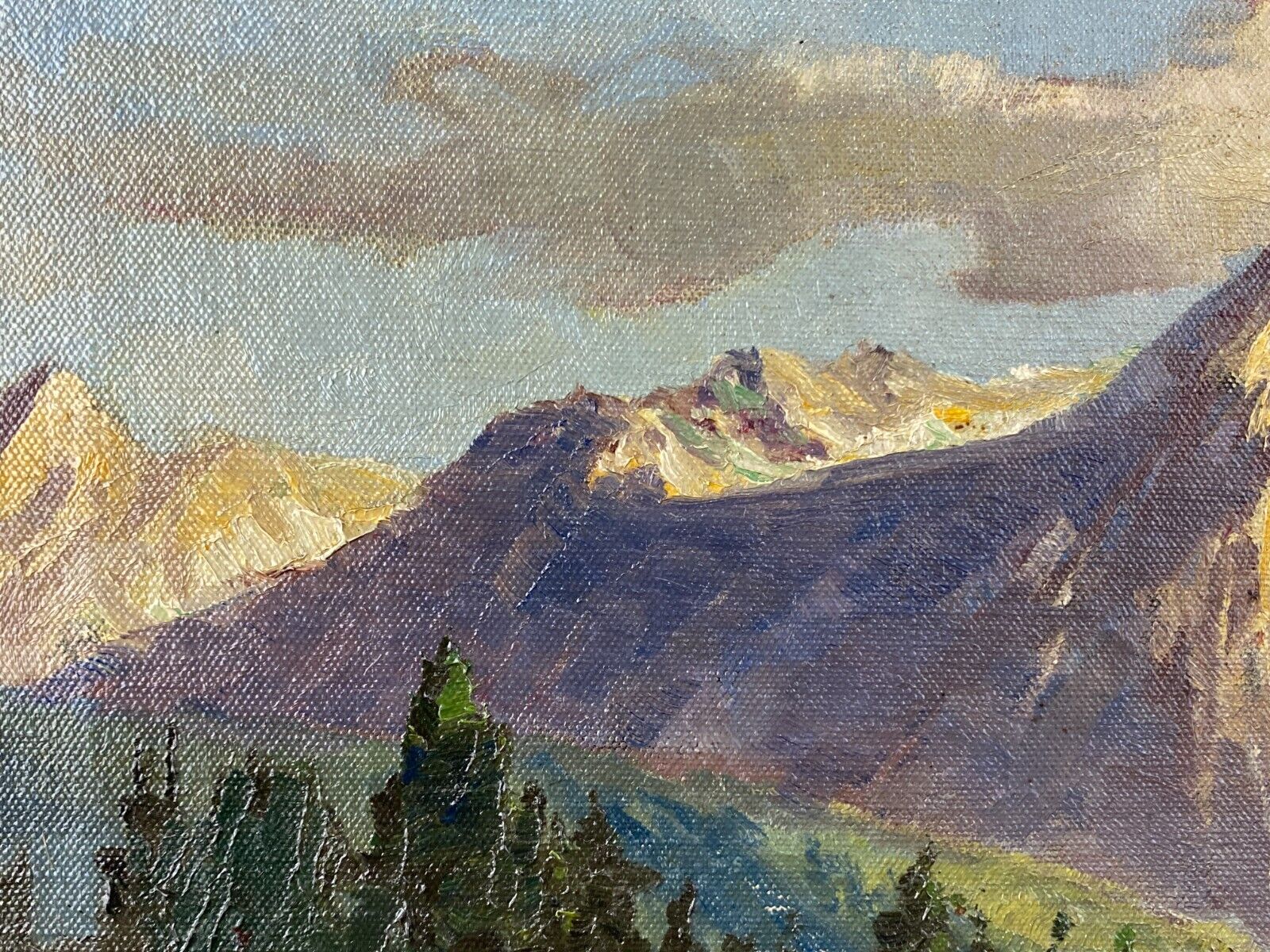 ÖLGEMÄLDE LANDSCHAFT SEE VOR GEBIRGE GEMÄLDE SIGNIERT W. RÖSCH – Bild 7
