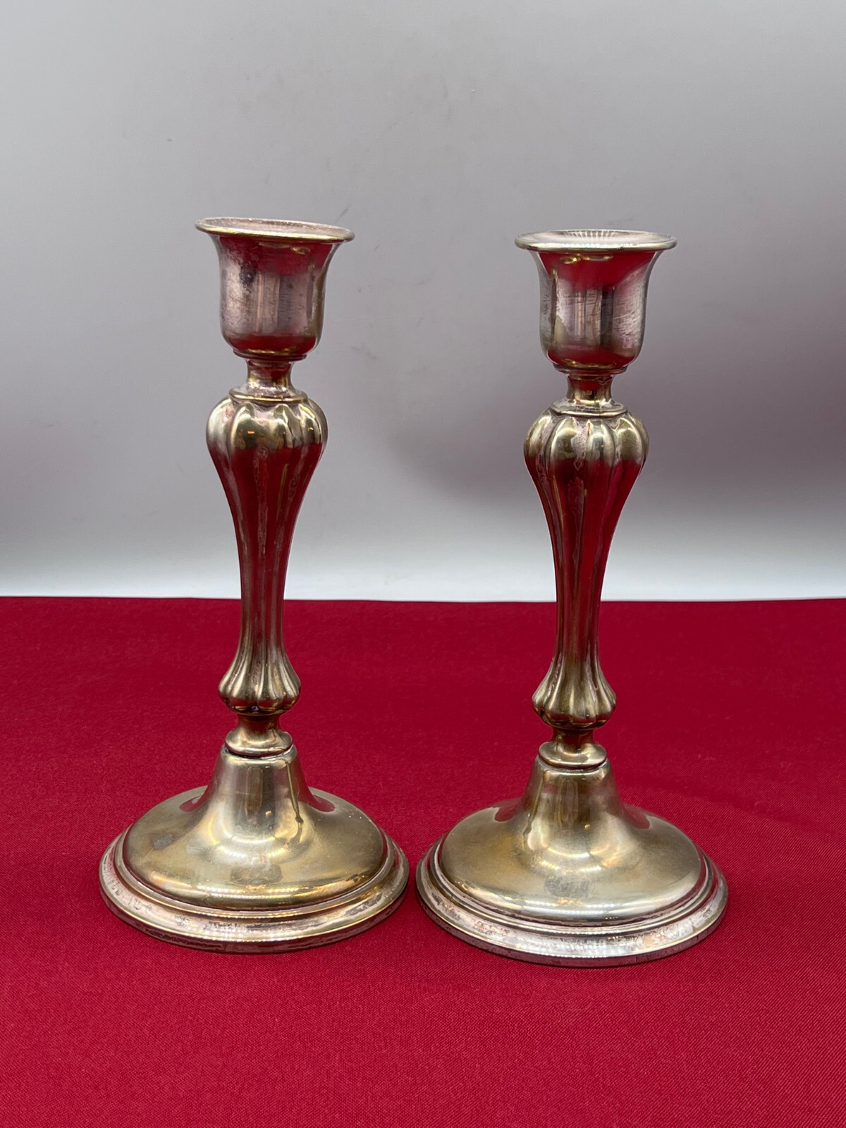 PAAR ANTIKE KERZENLEUCHTER VERSILBERT MANUFAKTUR EDWARD HARTMANN MÜNCHEN – Bild 3