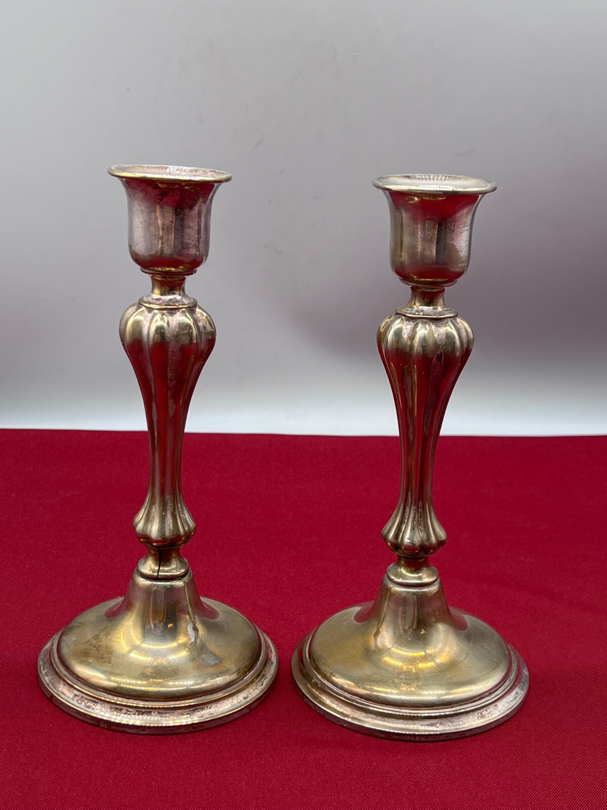 PAAR ANTIKE KERZENLEUCHTER VERSILBERT MANUFAKTUR EDWARD HARTMANN MÜNCHEN – Bild 4