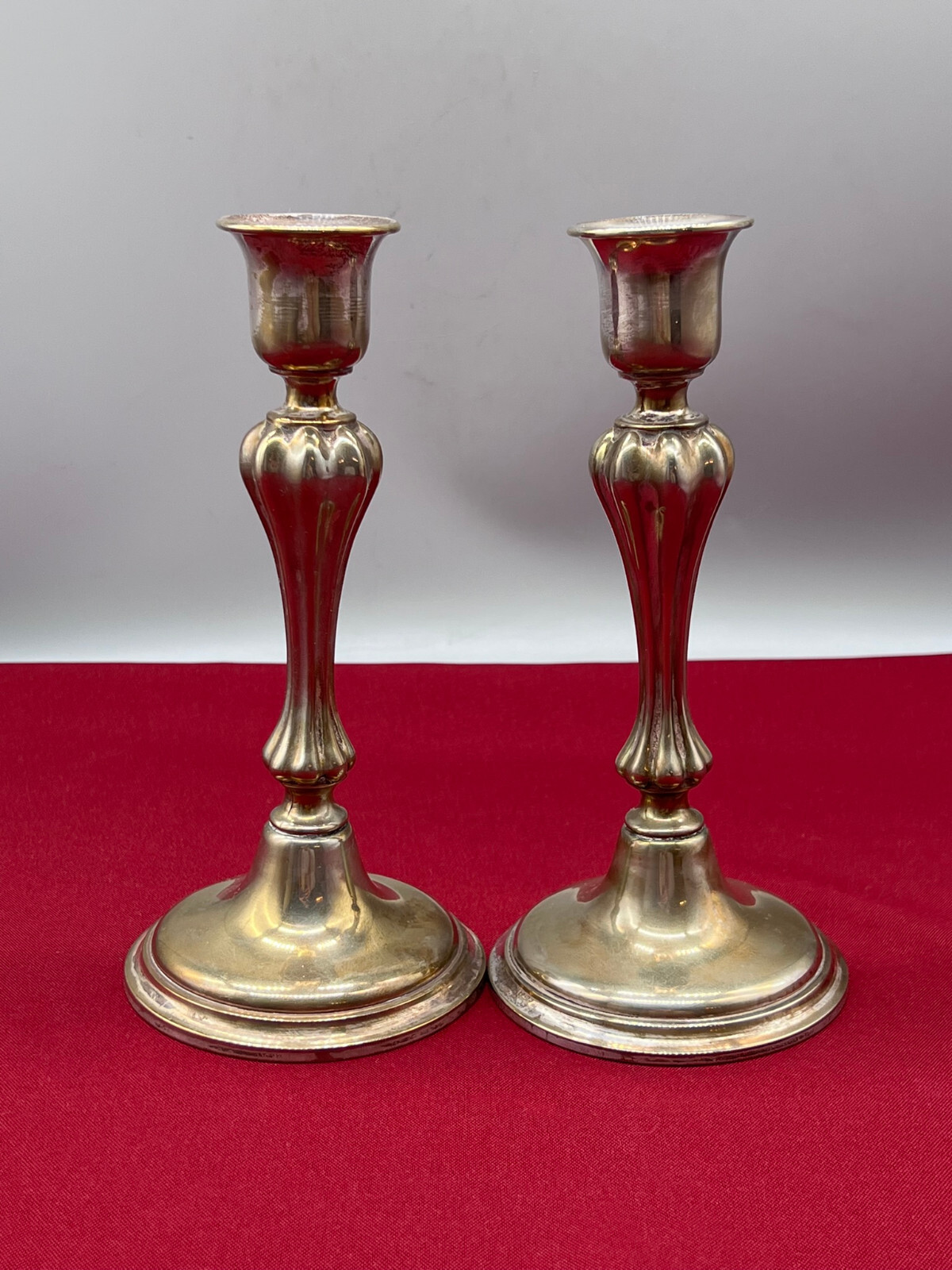 PAAR ANTIKE KERZENLEUCHTER VERSILBERT MANUFAKTUR EDWARD HARTMANN MÜNCHEN