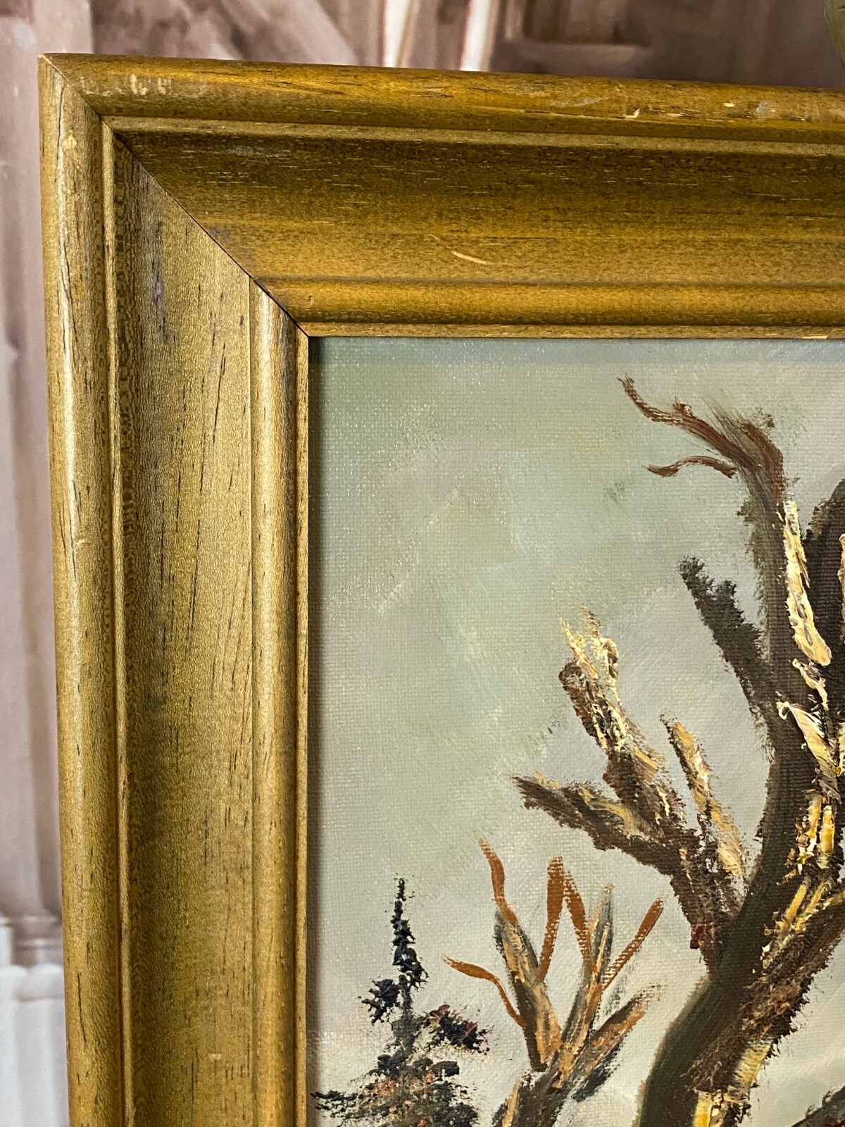 ÖLGEMÄLDE SIGNIERT R. HEISERN - SEE LANDSCHAFT VOR GEBIRGE – Bild 11