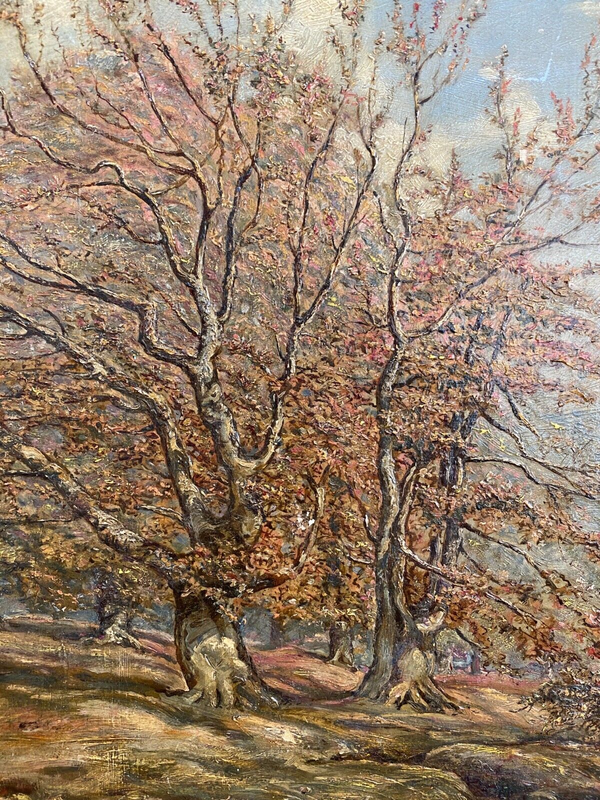 ANTIKES ÖLGEMÄLDE VON 1913 LANDSCHAFT MIT BÄUMEN GEMÄLDE SIGNIERT PÜRDAY – Bild 5