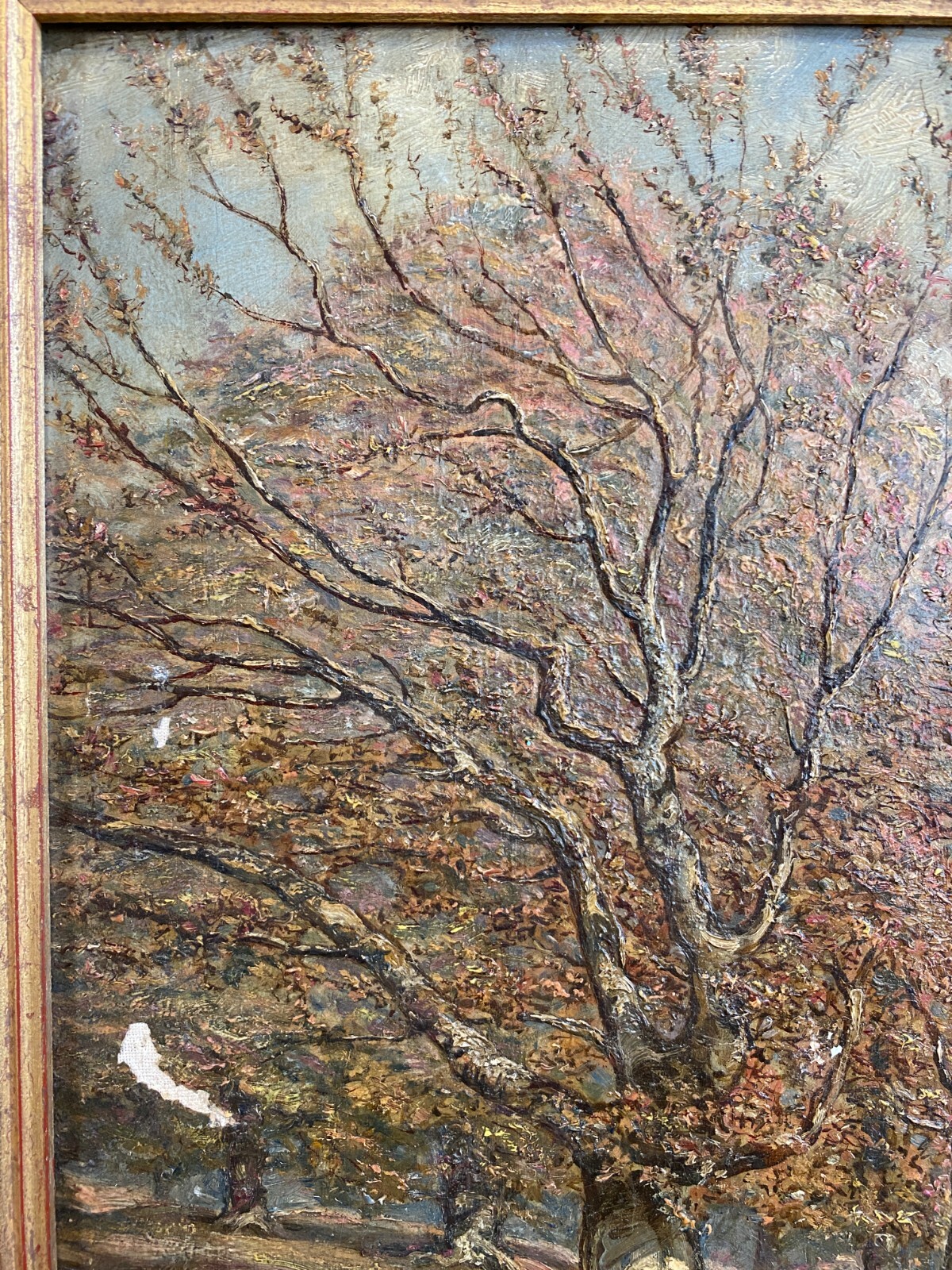 ANTIKES ÖLGEMÄLDE VON 1913 LANDSCHAFT MIT BÄUMEN GEMÄLDE SIGNIERT PÜRDAY – Bild 6