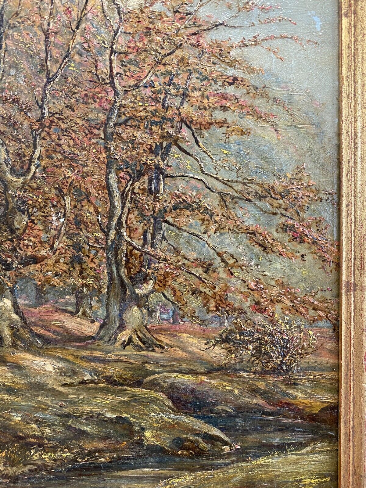 ANTIKES ÖLGEMÄLDE VON 1913 LANDSCHAFT MIT BÄUMEN GEMÄLDE SIGNIERT PÜRDAY – Bild 9
