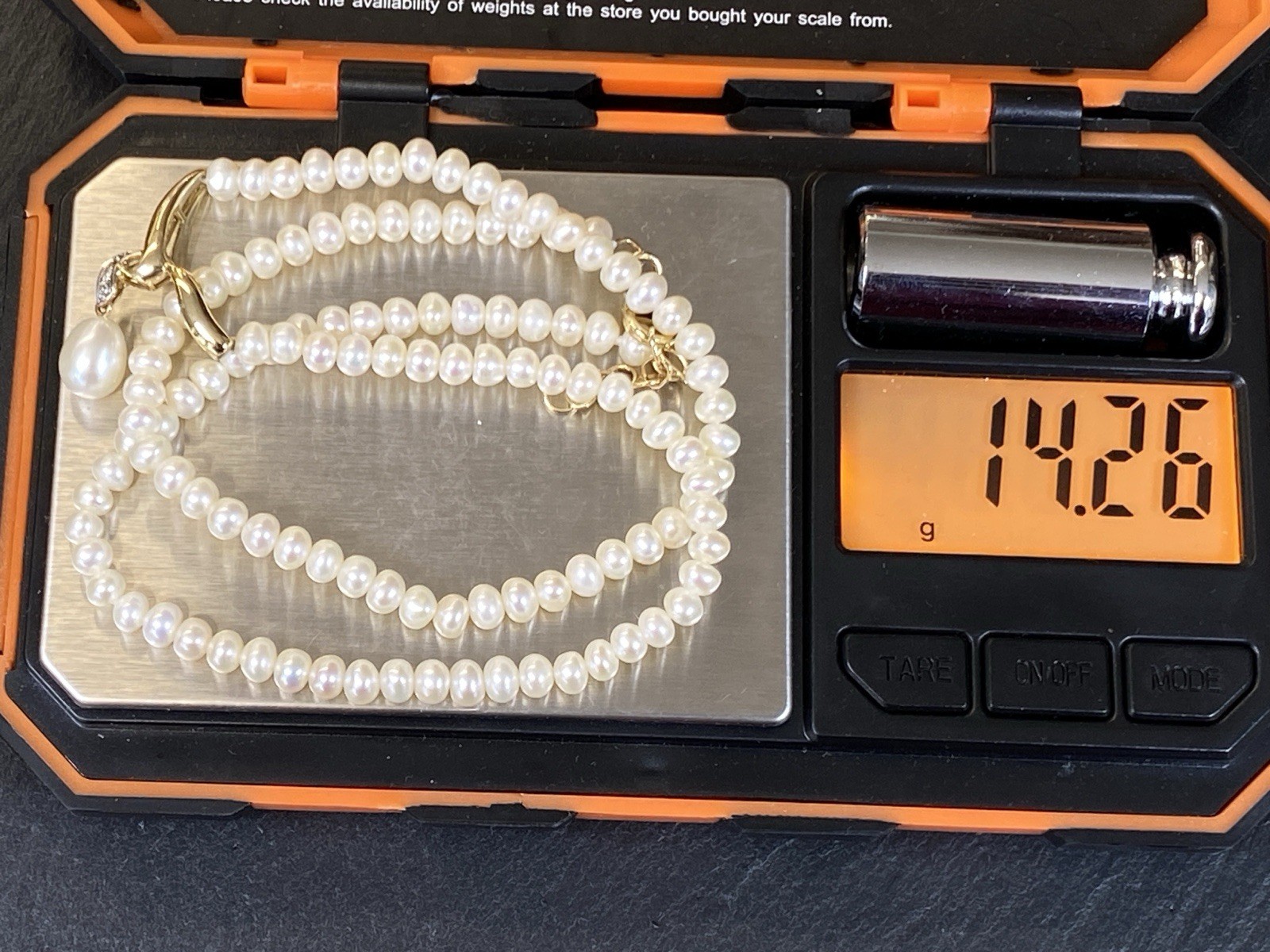 ELEGANTE HALSKETTE PERLENKETTE COLLIER SÜSSWASSER PERLEN MITTELSTÜCK 14K GOLD – Bild 19