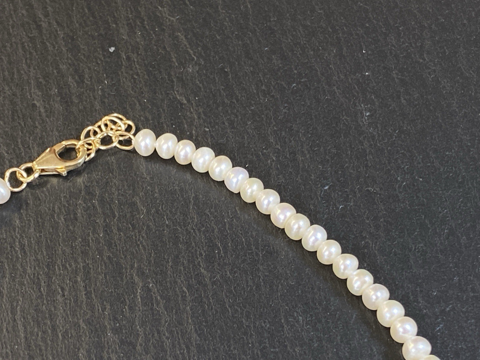 ELEGANTE HALSKETTE PERLENKETTE COLLIER SÜSSWASSER PERLEN MITTELSTÜCK 14K GOLD – Bild 9