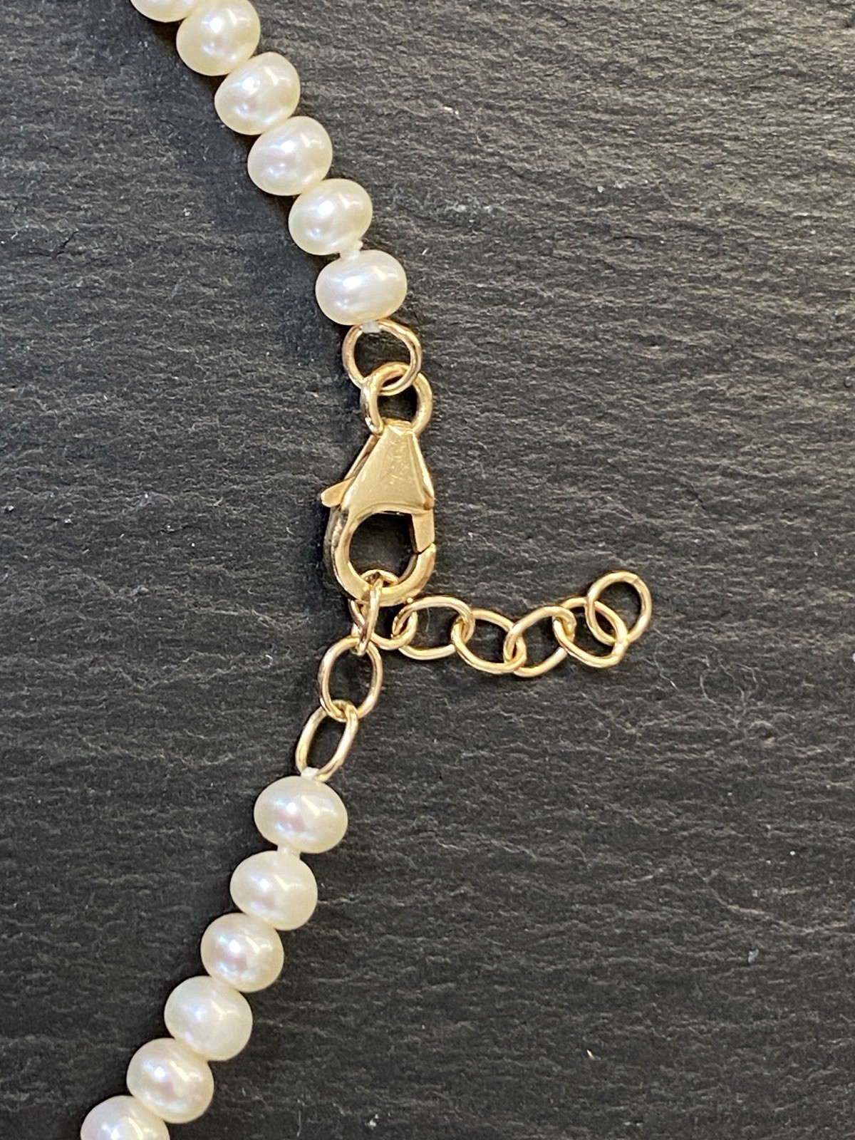 ELEGANTE HALSKETTE PERLENKETTE COLLIER SÜSSWASSER PERLEN MITTELSTÜCK 14K GOLD – Bild 10