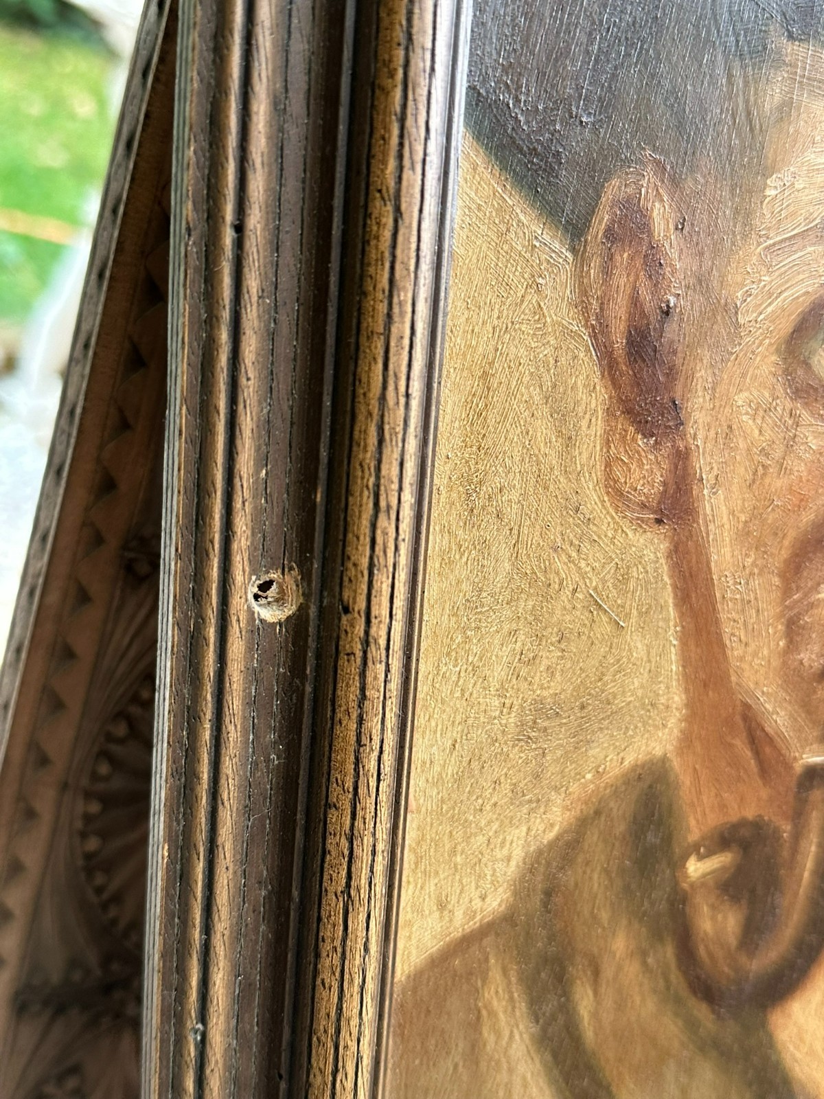ÖLGEMÄLDE PORTRAIT ZWEI BAUER MIT PFEIFE UND HUT – Bild 8