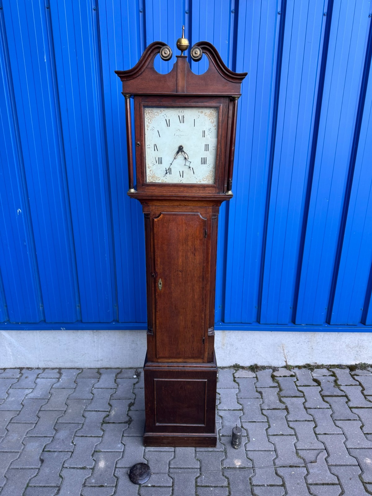 ANTIKE ENGLISCHE STANDUHR AUS EICHE 18 TES JHDT