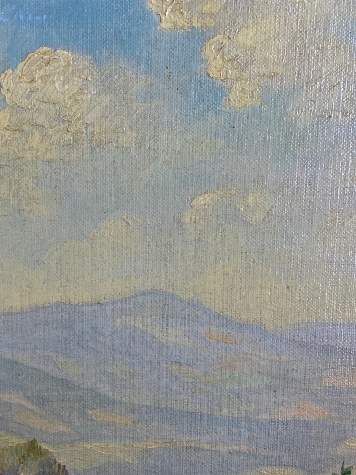 ÖLGEMÄLDE LANDSCHAFT VOR GEBIRGE GEMÄLDE GERAHMT SIGNIERT J. SCHINDLER 1959 – Bild 5
