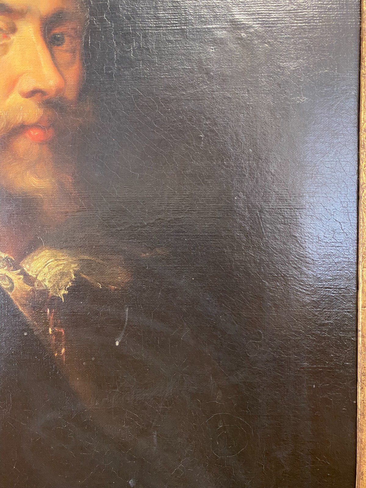 ANTIKES ÖLGEMÄLDE UM 1900 SELBSTPORTRAIT NACH PETER PAUL RUBENS MANN MIT HUT – Bild 10