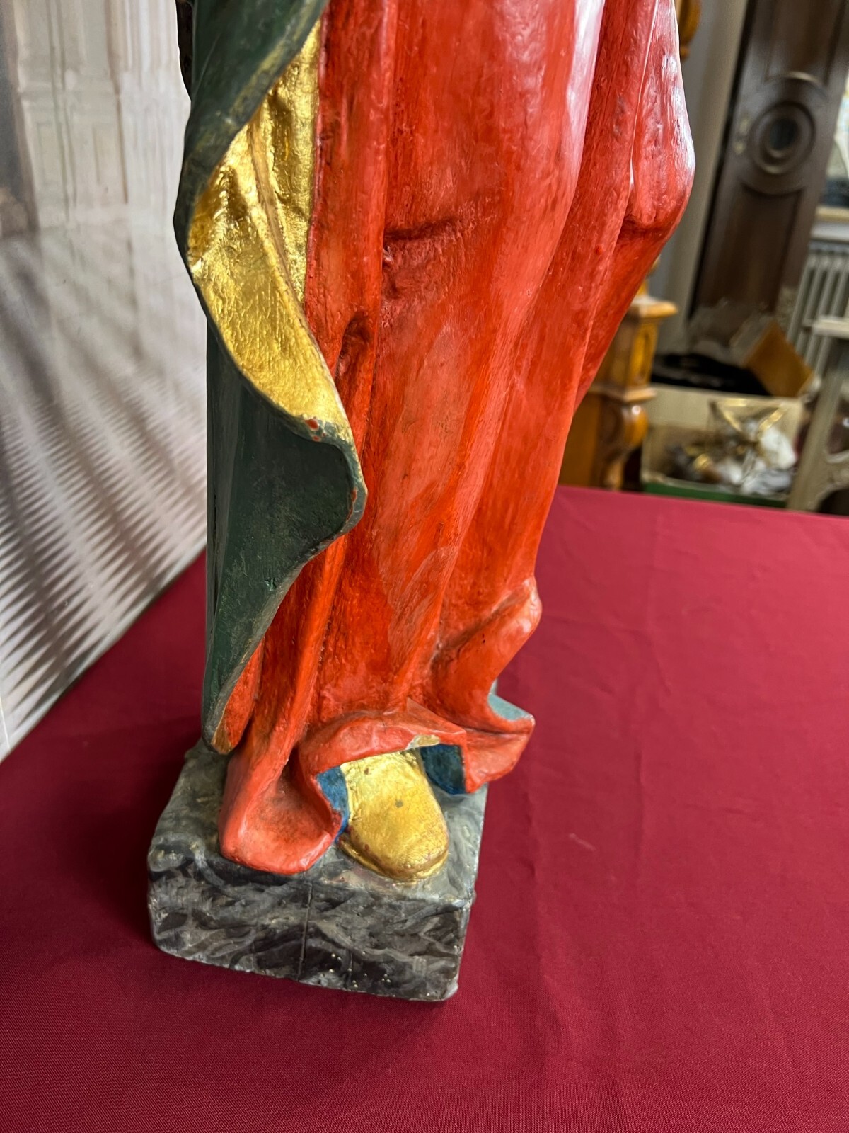 BAROCK HEILIGENFIGUR SKULPTUR ANTIK 18/19 TES JH HOLZ MASSIV HANDGESCHNITZT 89cm – Bild 11